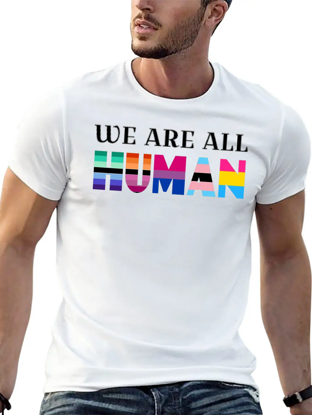 We Are All Human Stylish Everyday T-Shirt – Unisex Basic Cotton Tee