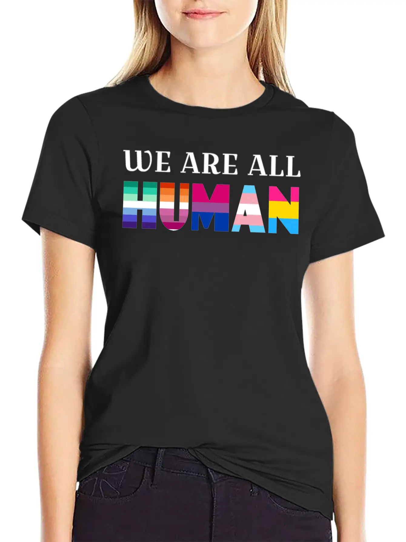 We Are All Human Stylish Everyday T-Shirt – Unisex Basic Cotton Tee