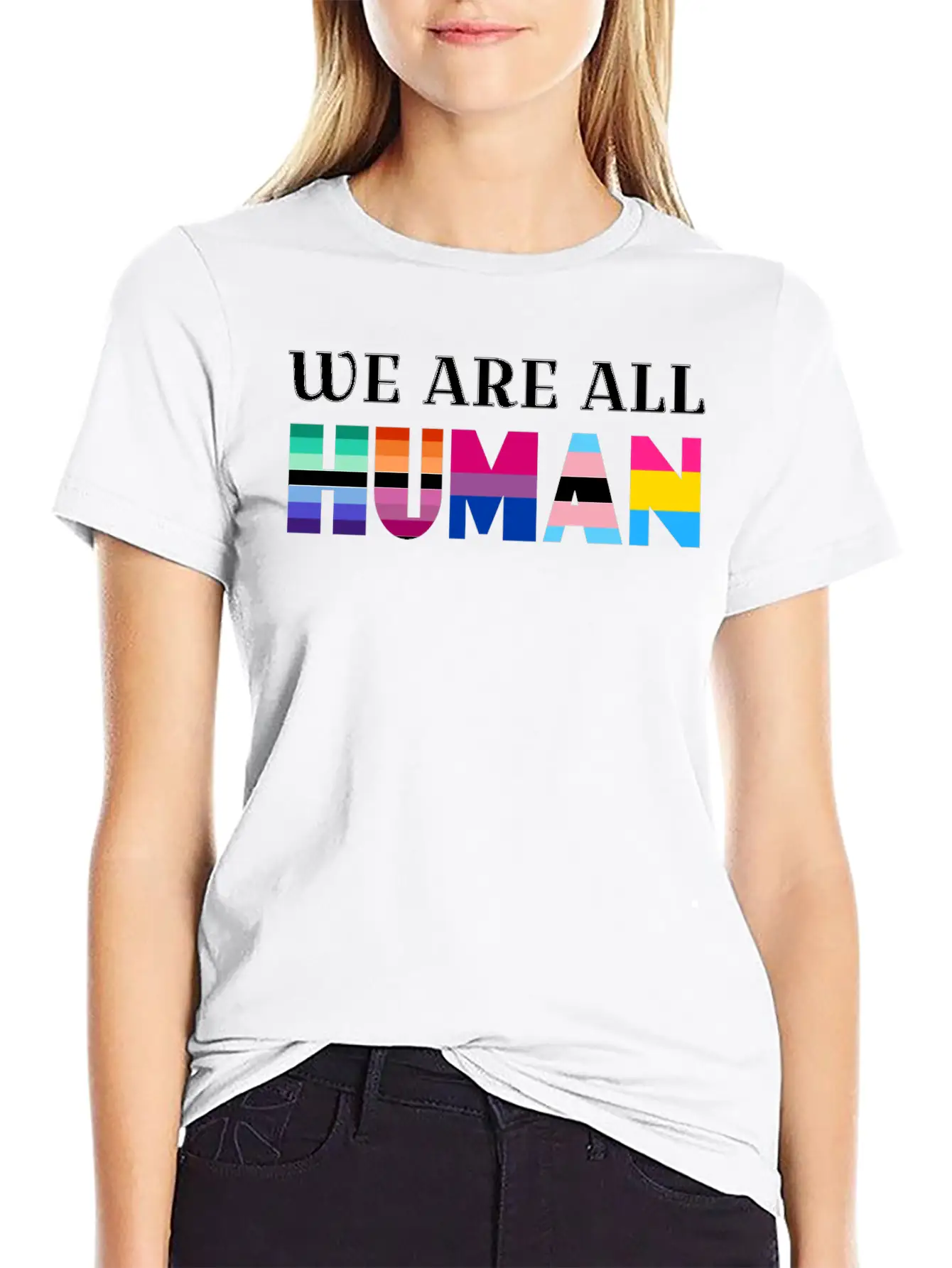 We Are All Human Stylish Everyday T-Shirt – Unisex Basic Cotton Tee