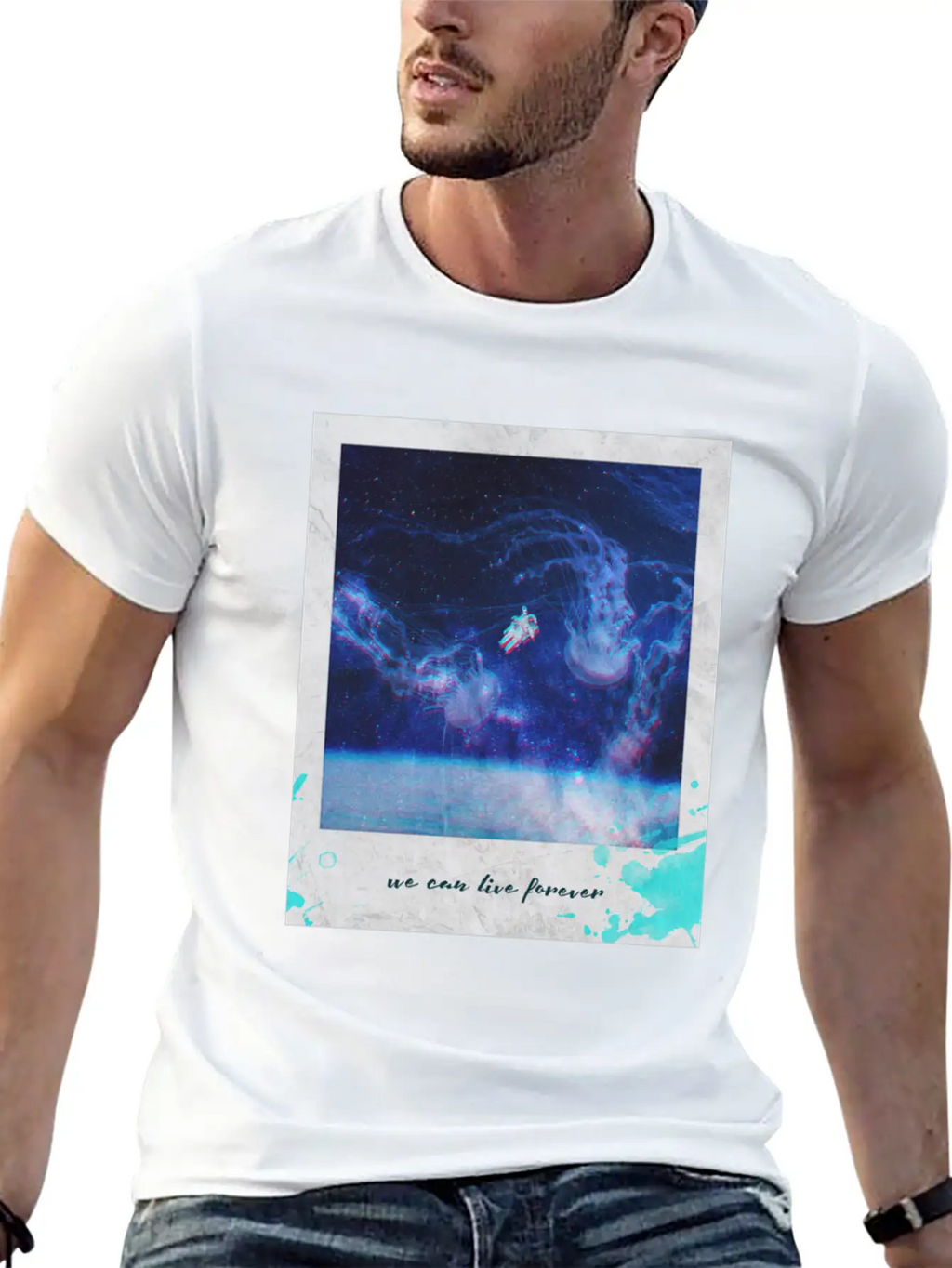 We Can Live Longer Astronaut Breathable Graphic T-Shirt – Perfect For Casual Days