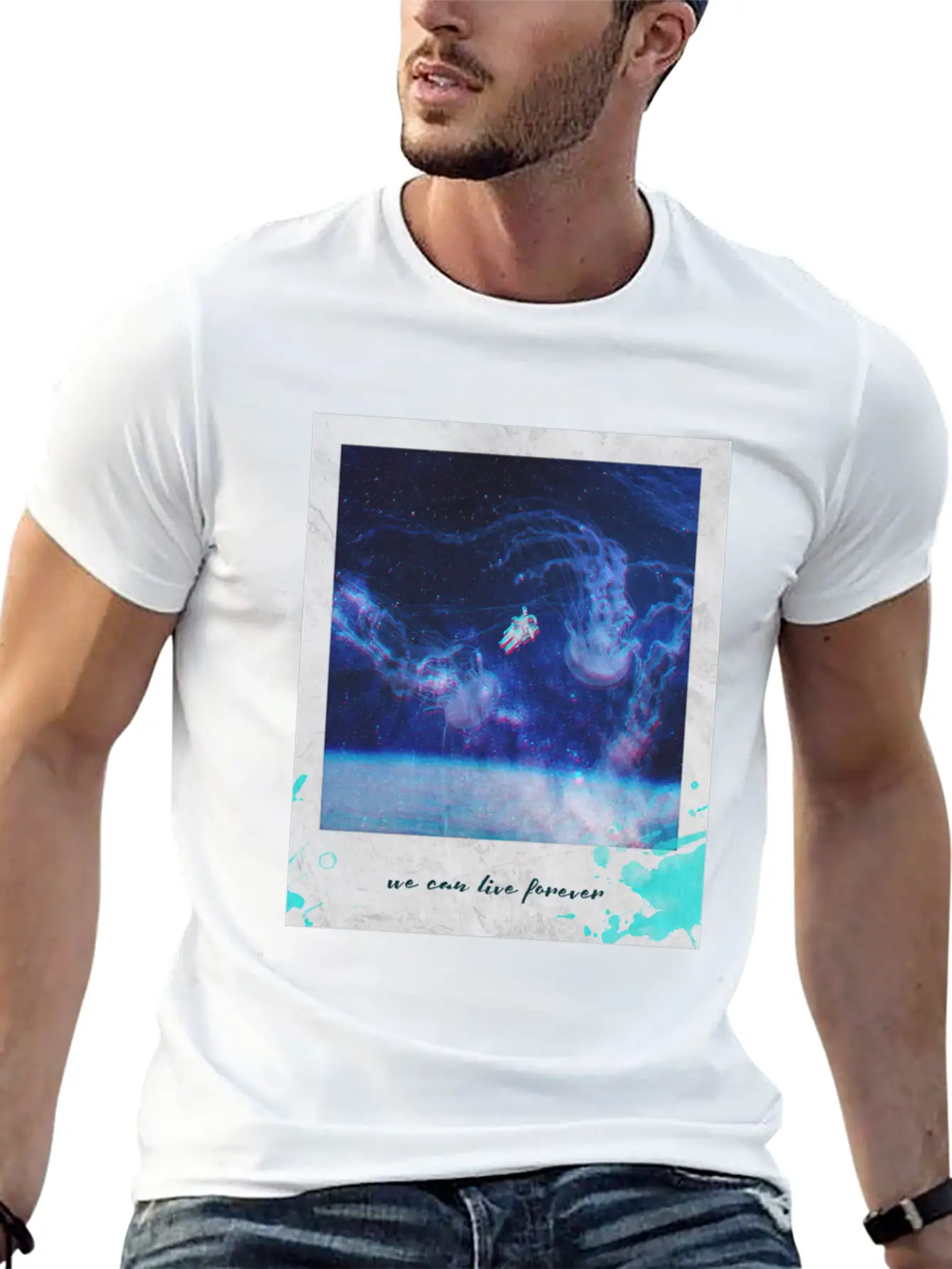 We Can Live Longer Astronaut Breathable Graphic T-Shirt – Perfect For Casual Days