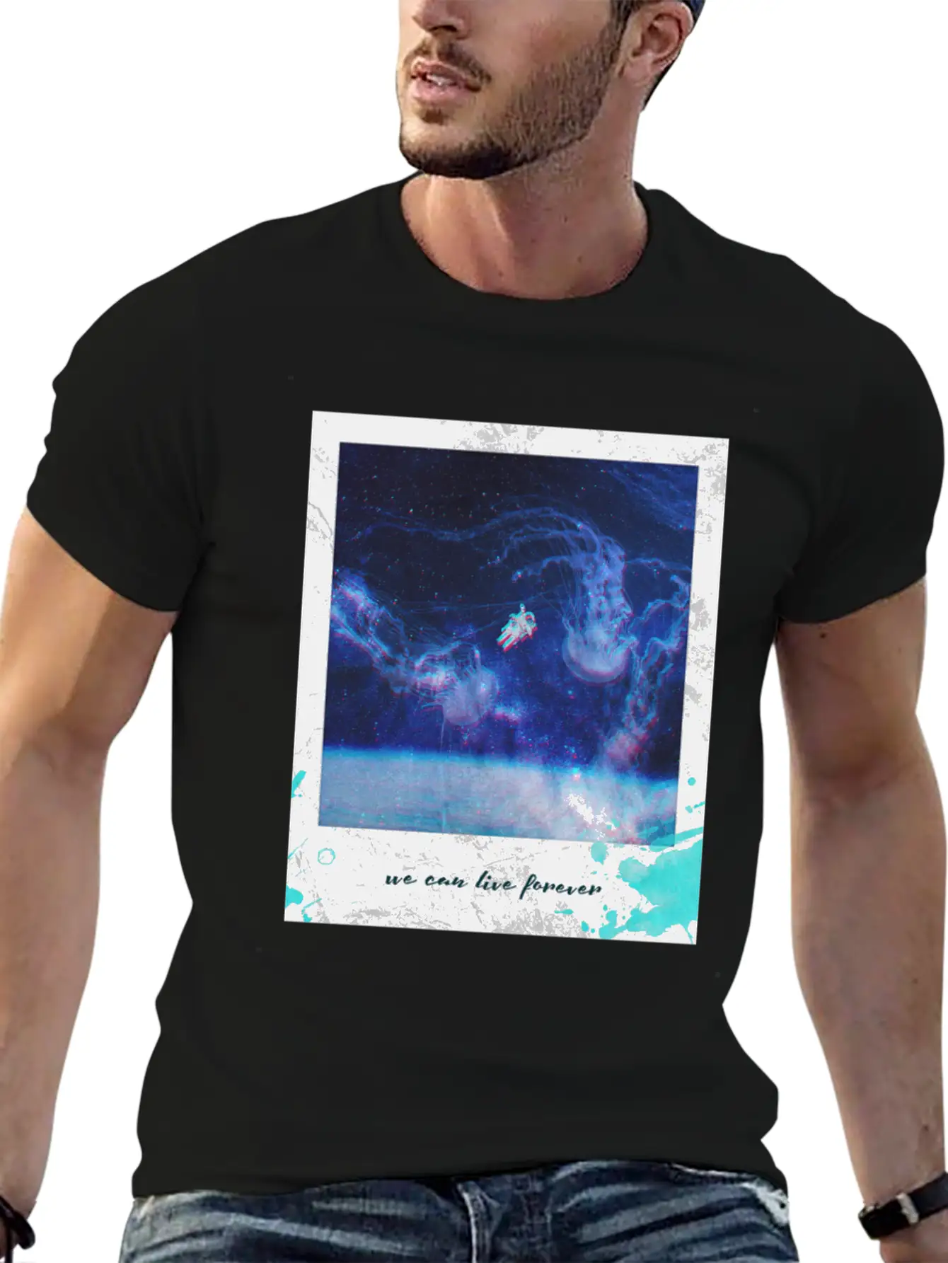 We Can Live Longer Astronaut Breathable Graphic T-Shirt – Perfect For Casual Days