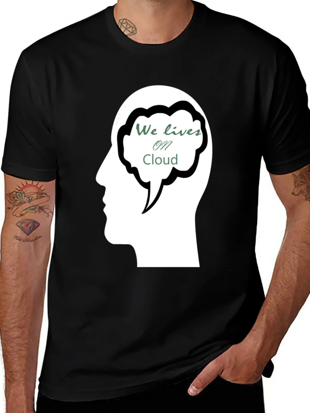 We Lives On Cloud Essential Cotton Tee For Daily Outfits – Unisex Style