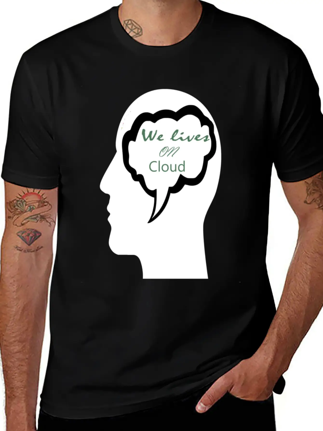 We Lives On Cloud Essential Cotton Tee For Daily Outfits – Unisex Style