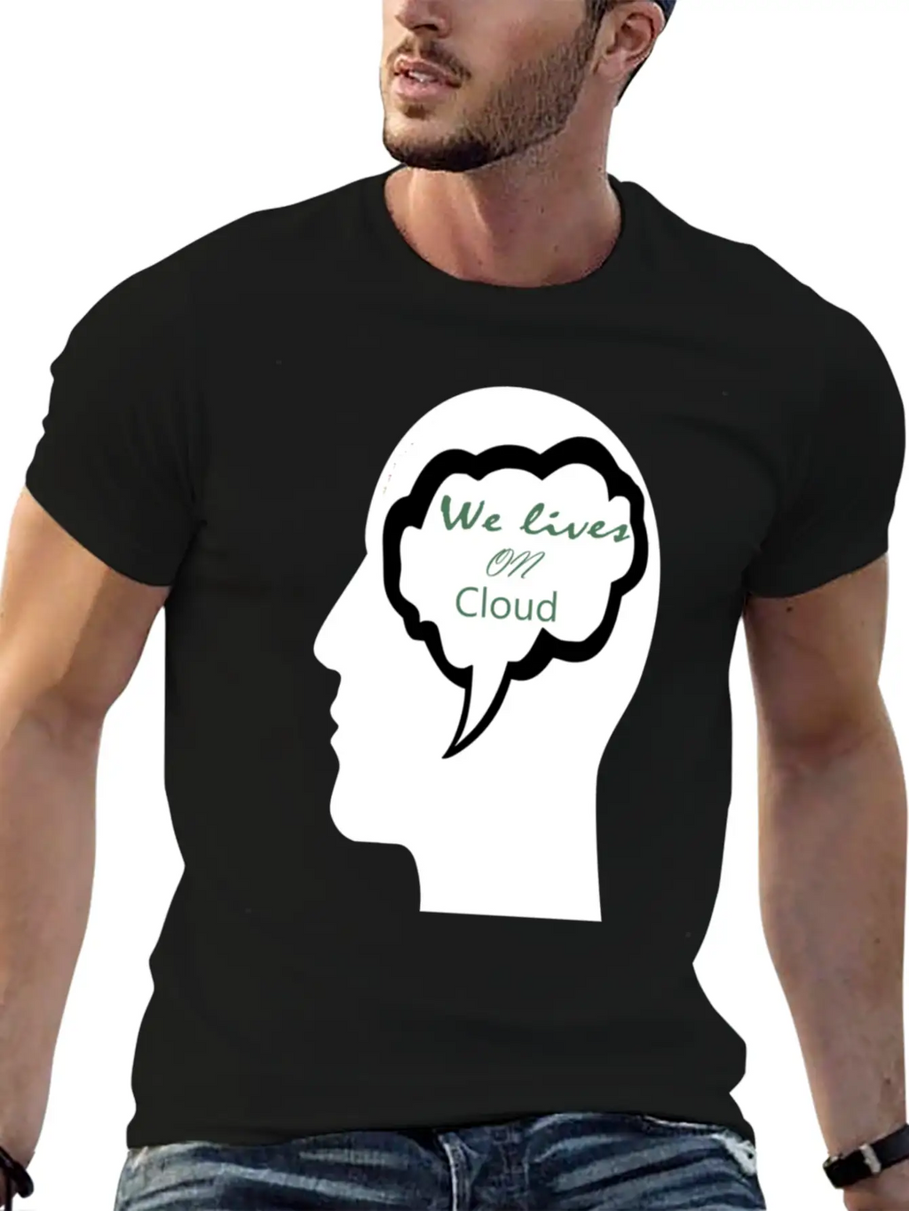 We Lives On Cloud Essential Cotton Tee For Daily Outfits – Unisex Style