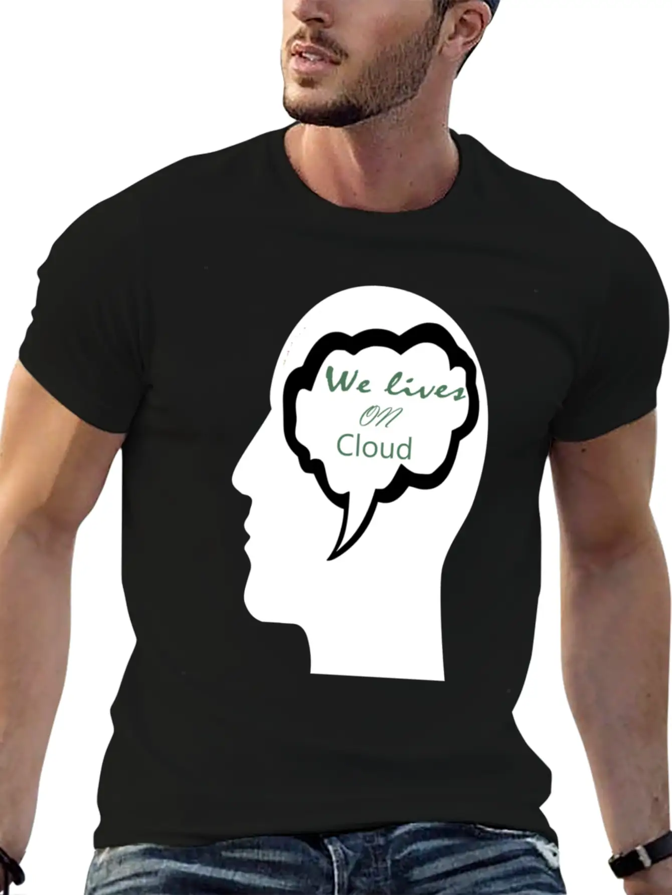 We Lives On Cloud Essential Cotton Tee For Daily Outfits – Unisex Style