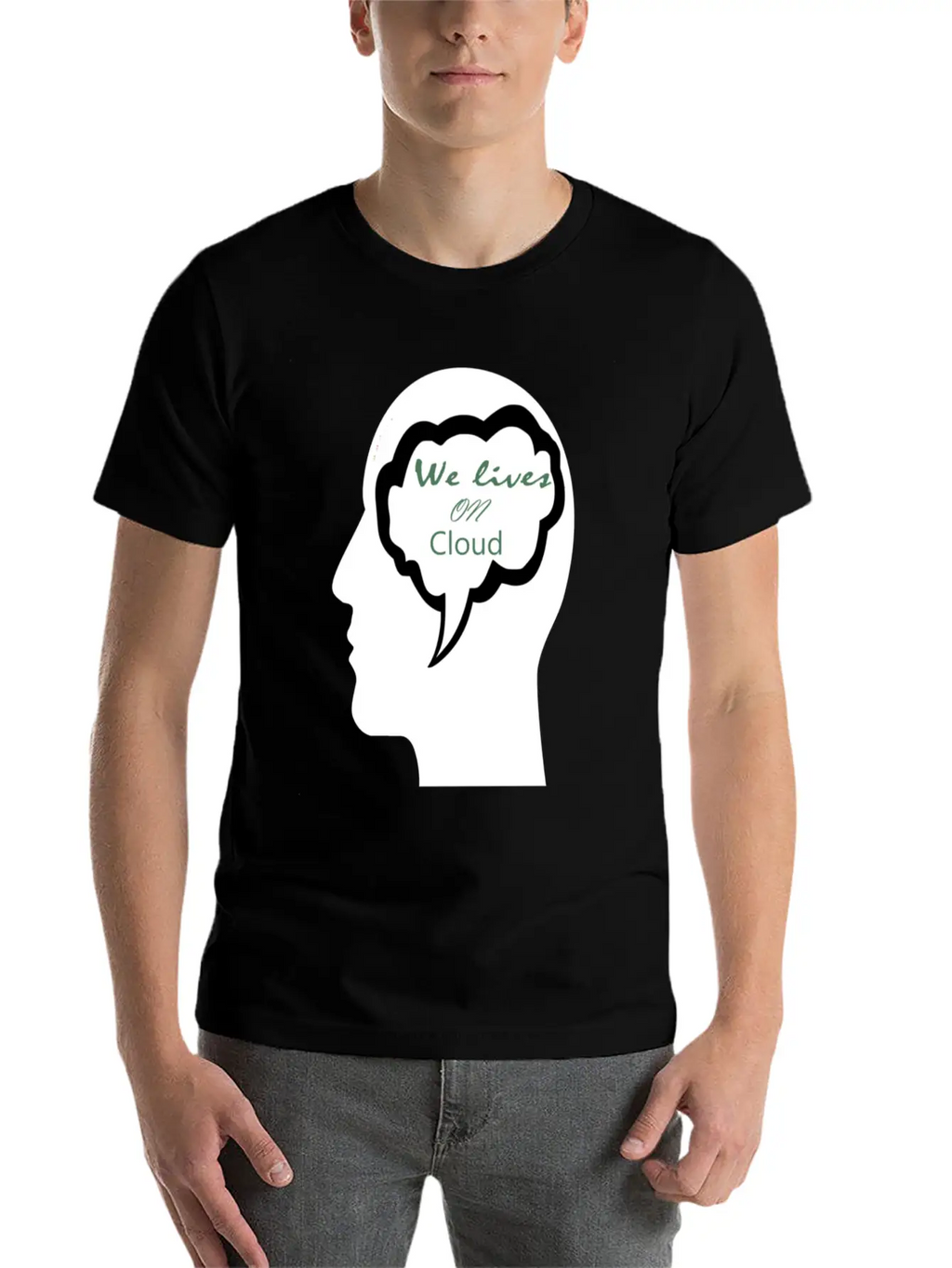 We Lives On Cloud Essential Cotton Tee For Daily Outfits – Unisex Style