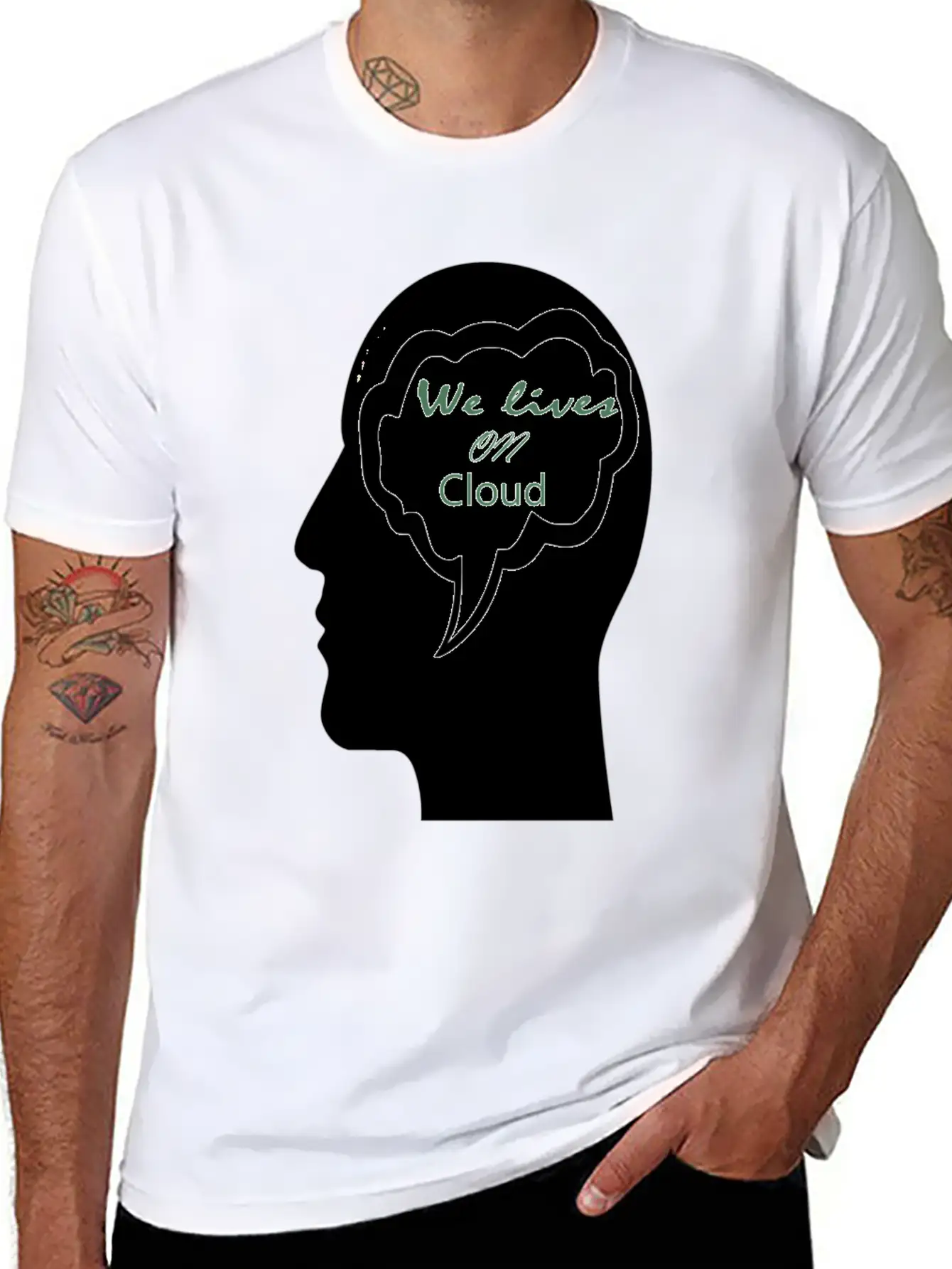 We Lives On Cloud Essential Cotton Tee For Daily Outfits – Unisex Style