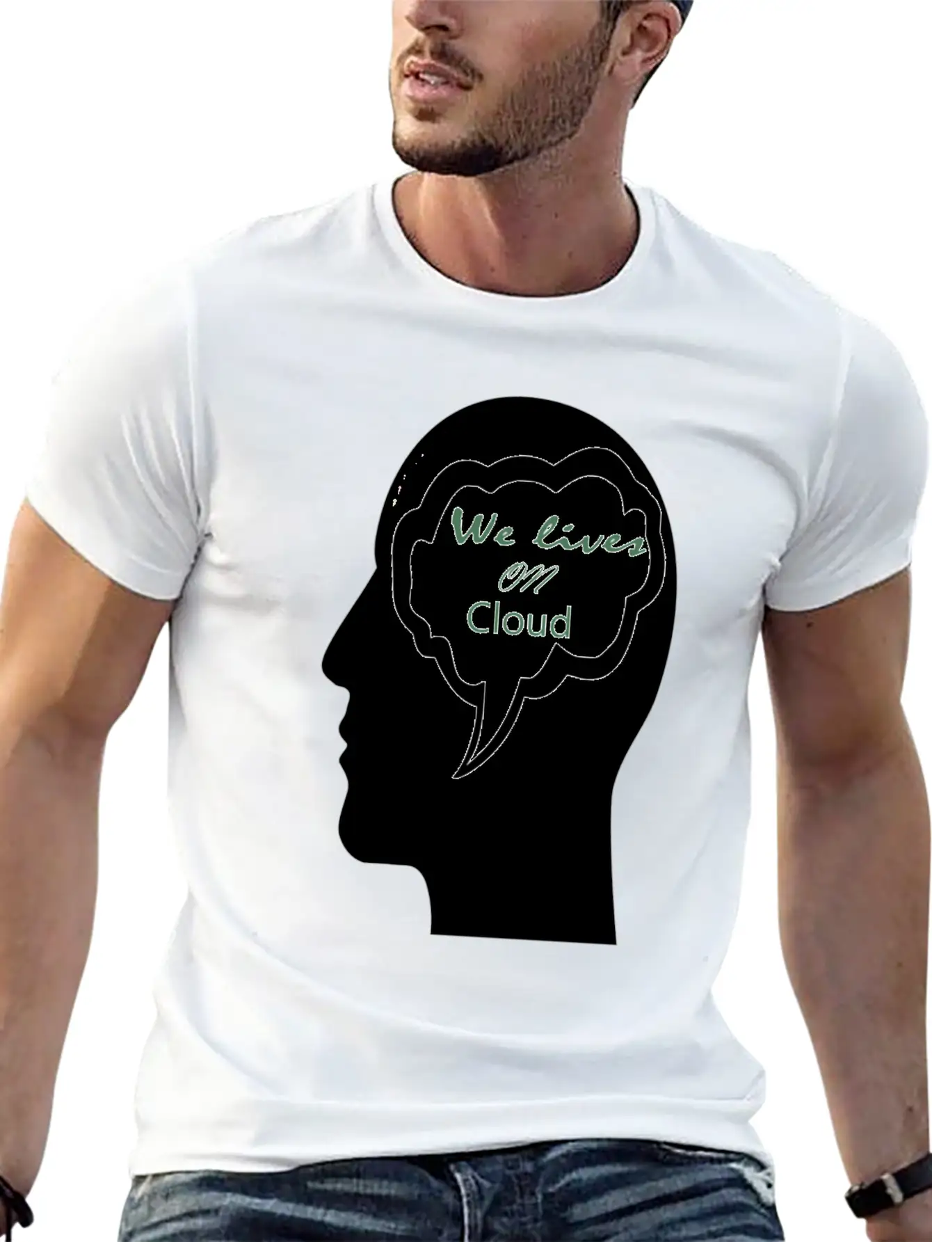 We Lives On Cloud Essential Cotton Tee For Daily Outfits – Unisex Style