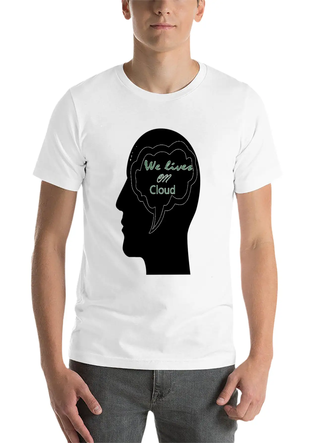 We Lives On Cloud Essential Cotton Tee For Daily Outfits – Unisex Style