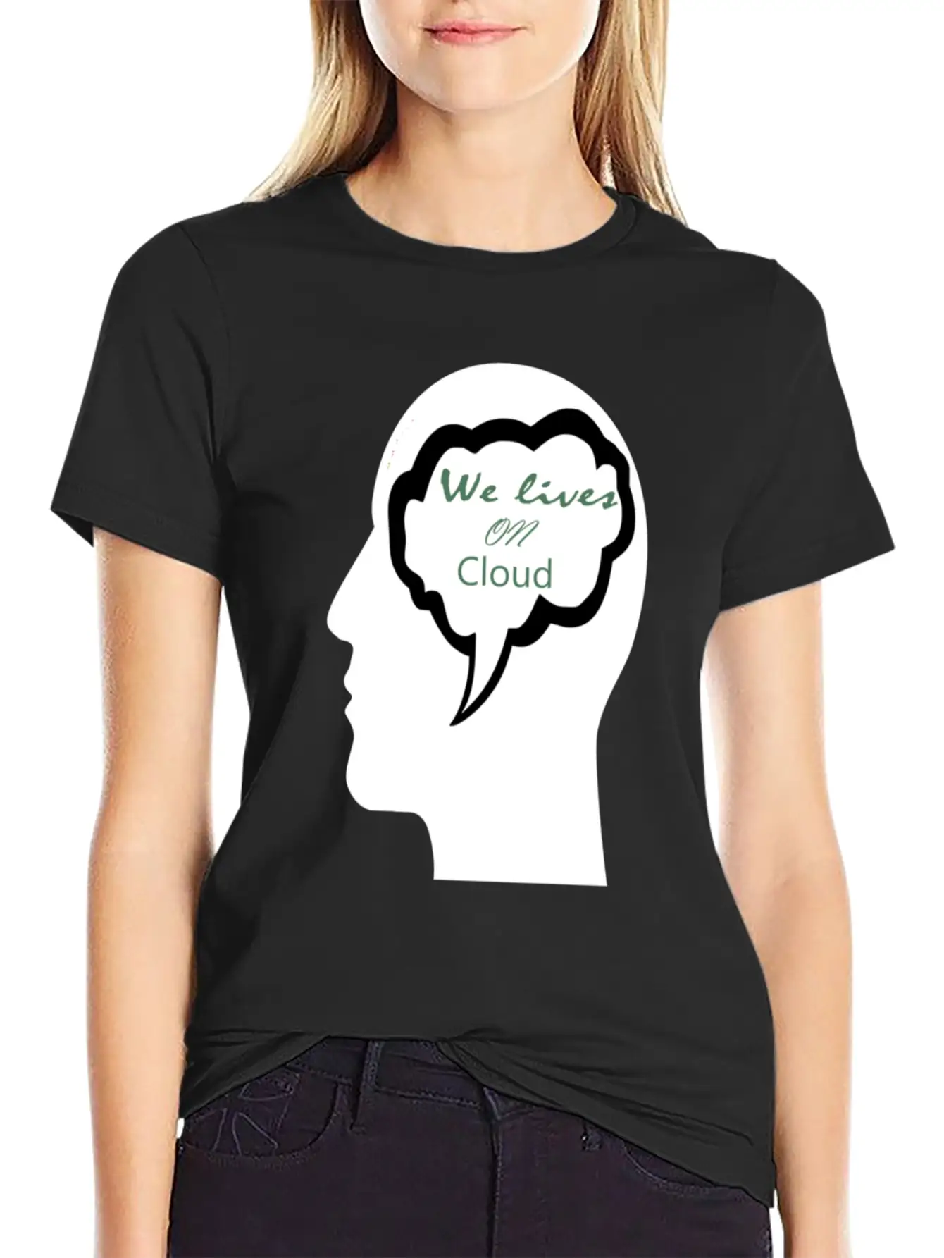 We Lives On Cloud Essential Cotton Tee For Daily Outfits – Unisex Style