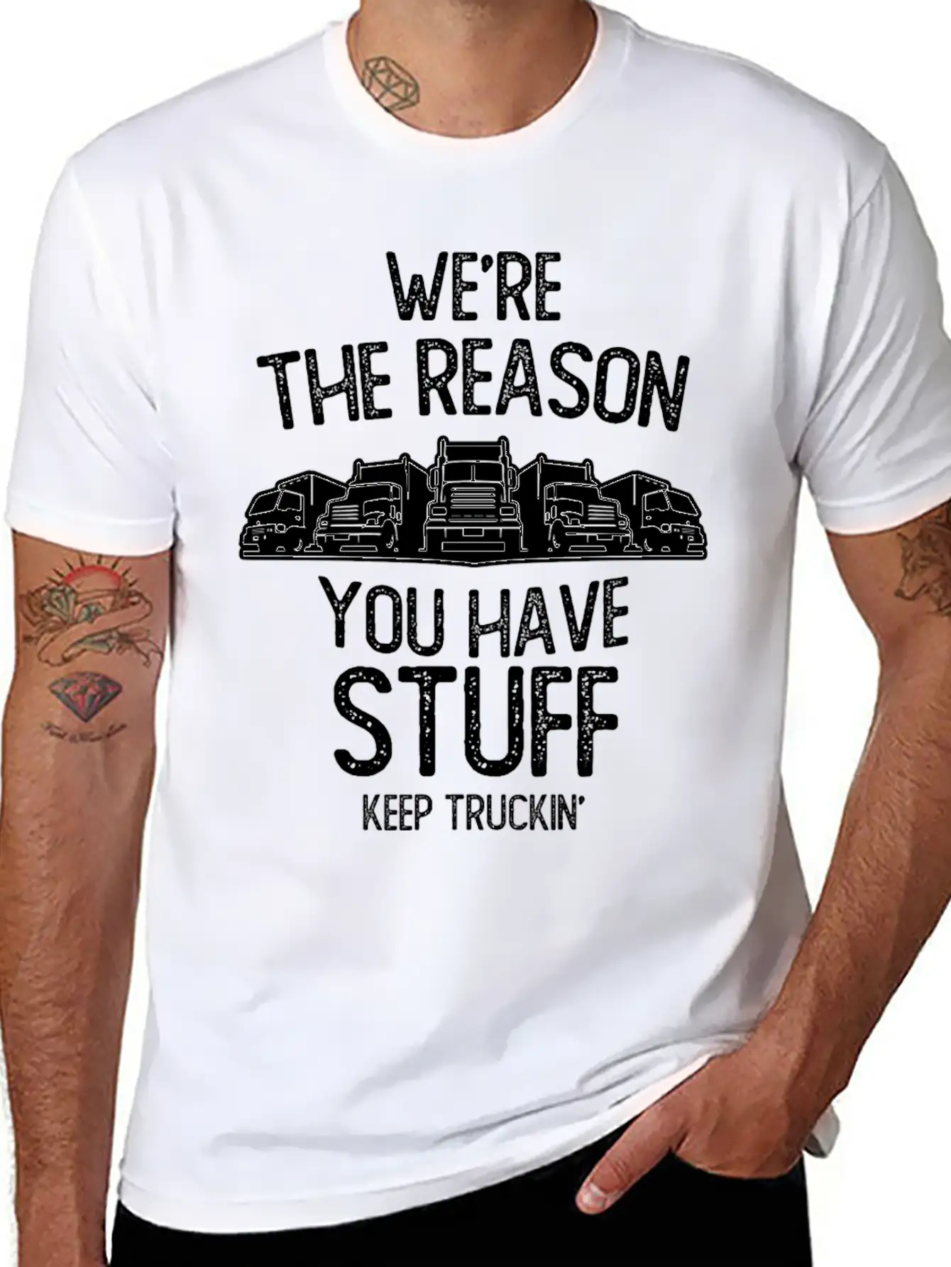 We Re The Reason You Have Stuff Truck Driver Stylish Everyday T-Shirt – Unisex Basic Cotton Tee