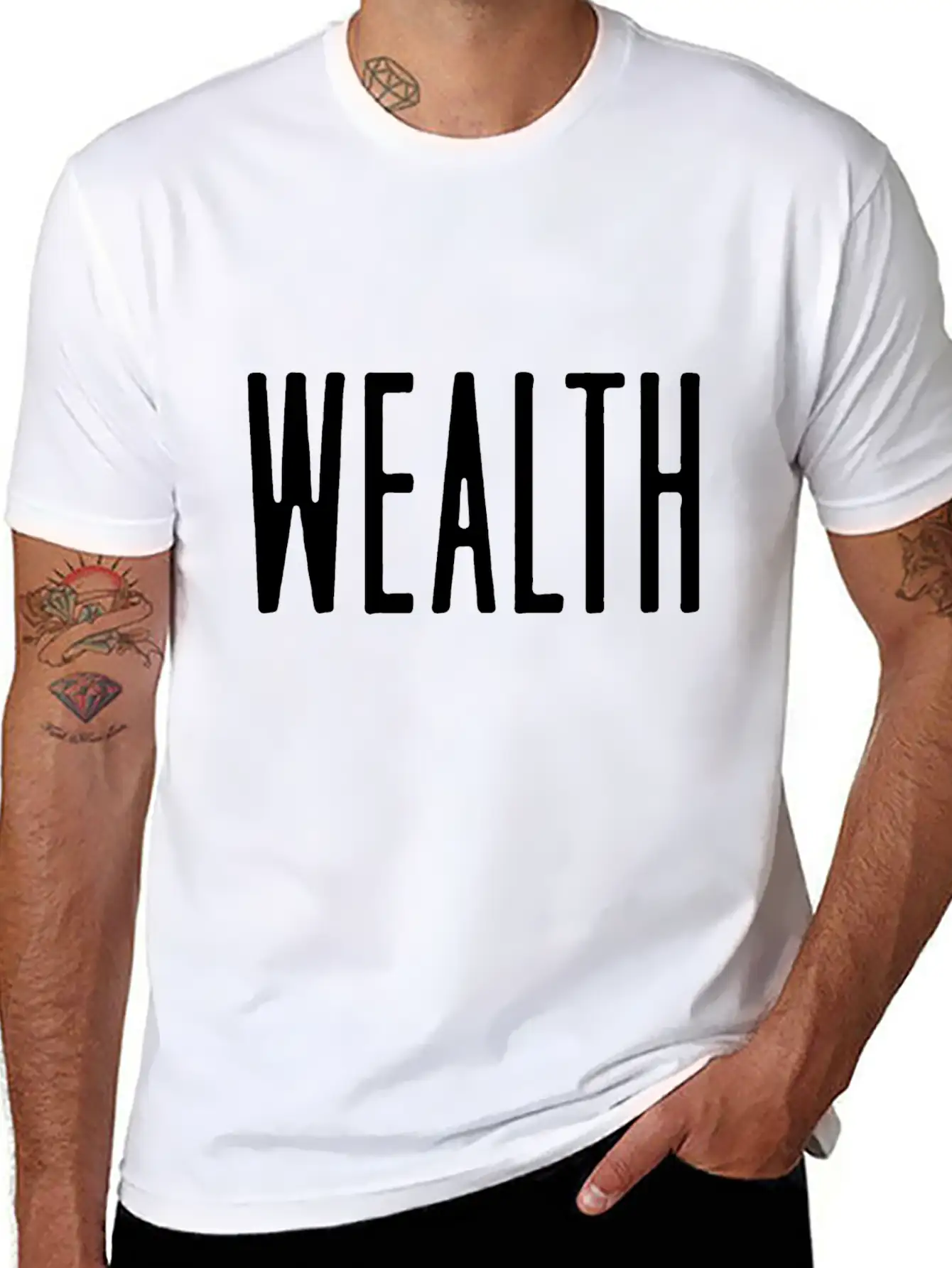 Wealth Quote Style Unisex Casual T-Shirt – Clean Design For Daily Comfort