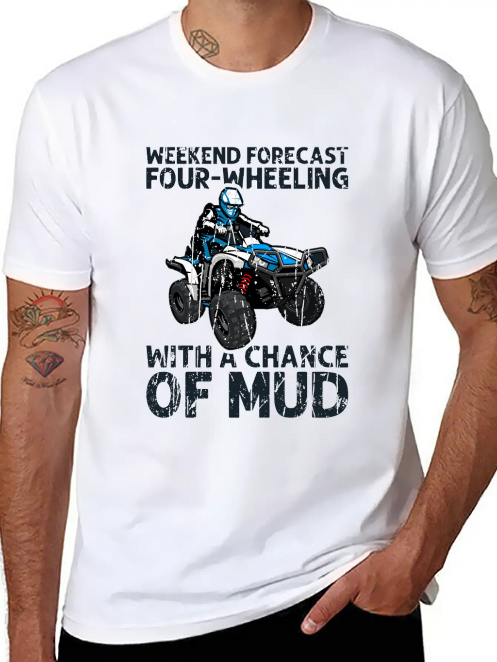 Weekend Forecast Four-wheeling With A Chance Of Relaxed Everyday Tee – Lightweight And Durable Cotton