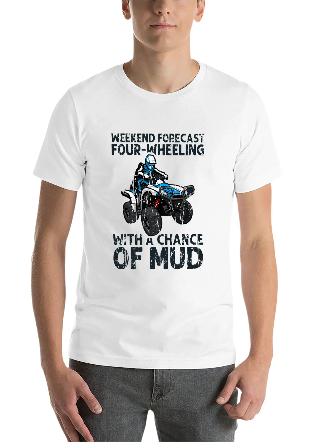 Weekend Forecast Four-wheeling With A Chance Of Relaxed Everyday Tee – Lightweight And Durable Cotton
