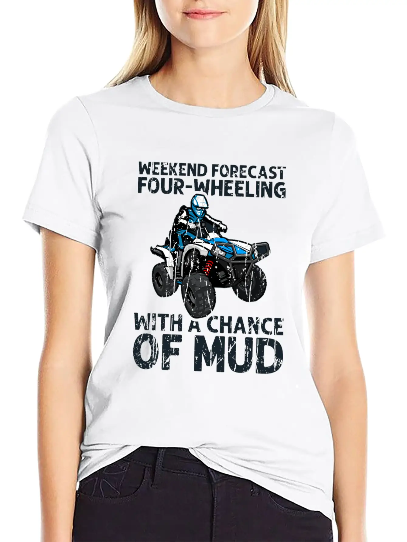 Weekend Forecast Four-wheeling With A Chance Of Relaxed Everyday Tee – Lightweight And Durable Cotton