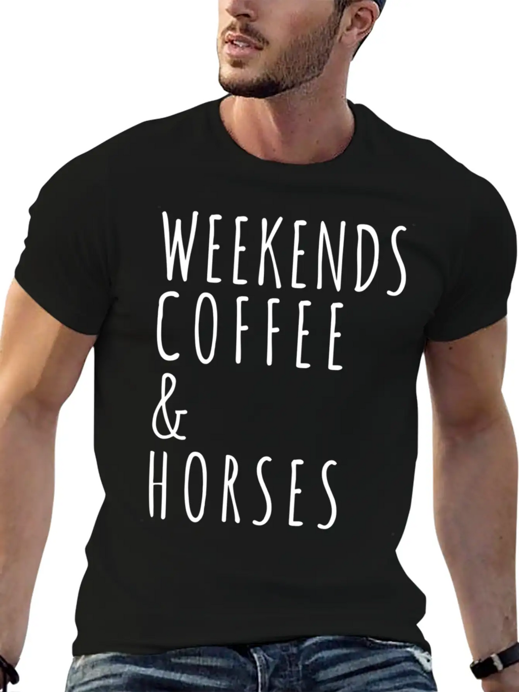 Weekends Coffee Horses Horse Lover Gift Modern Fit Casual T-Shirt – Clean And Versatile Design