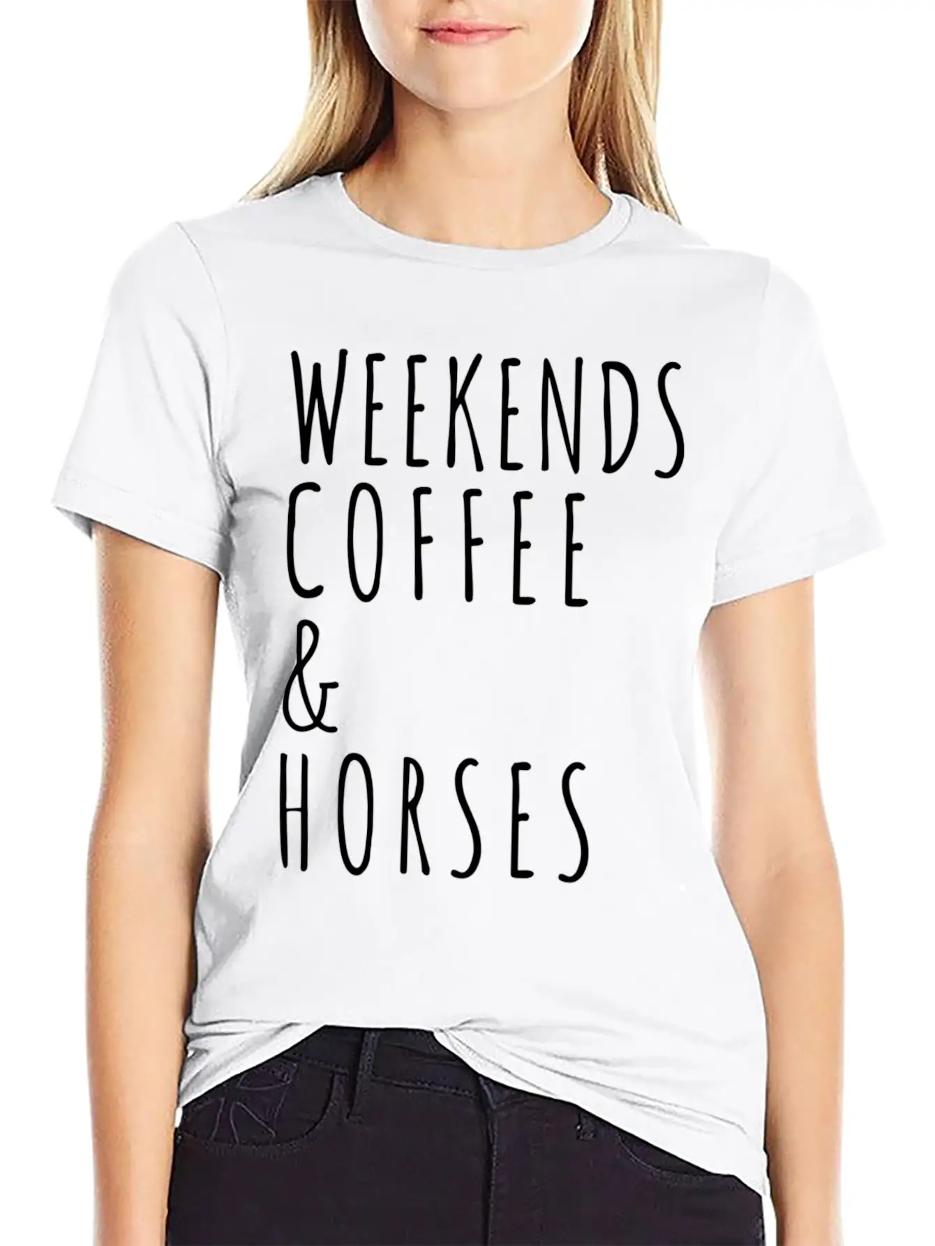 Weekends Coffee Horses Horse Lover Gift Modern Fit Casual T-Shirt – Clean And Versatile Design