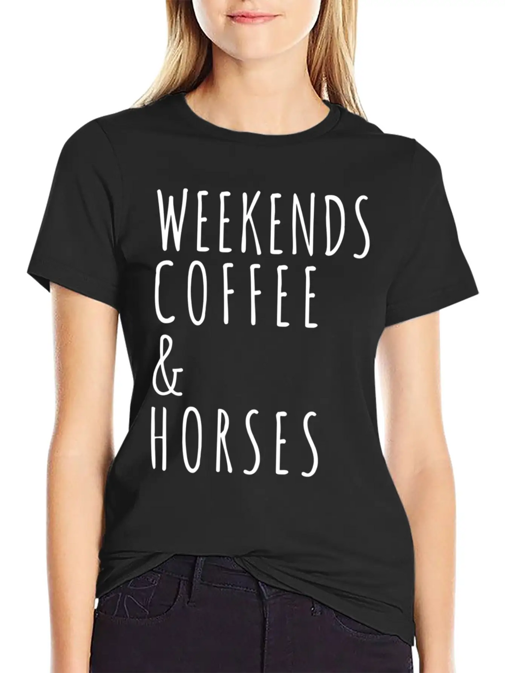 Weekends Coffee Horses Horse Lover Gift Modern Fit Casual T-Shirt – Clean And Versatile Design