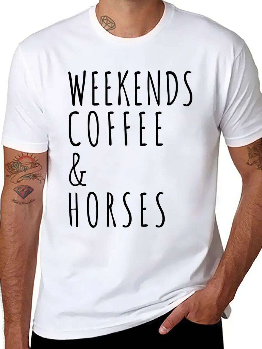 Weekends Coffee Horses Horse Lover Gift Modern Fit Casual T-Shirt – Clean And Versatile Design