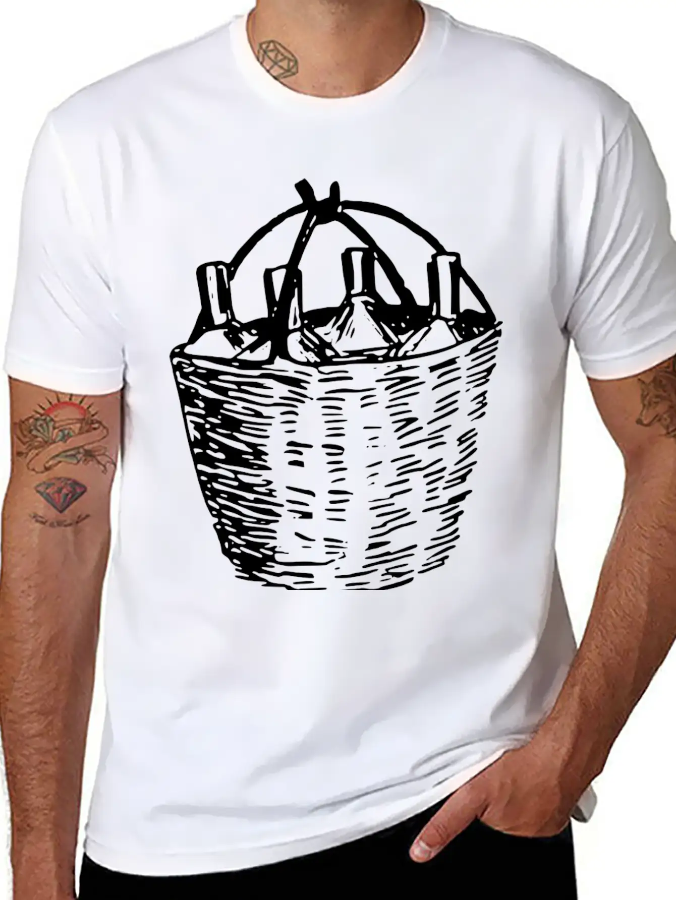 Wein Wine Flasche Glas Bottle Barrels Glasses23 Unisex Casual T-Shirt – Clean Design For Daily Comfort