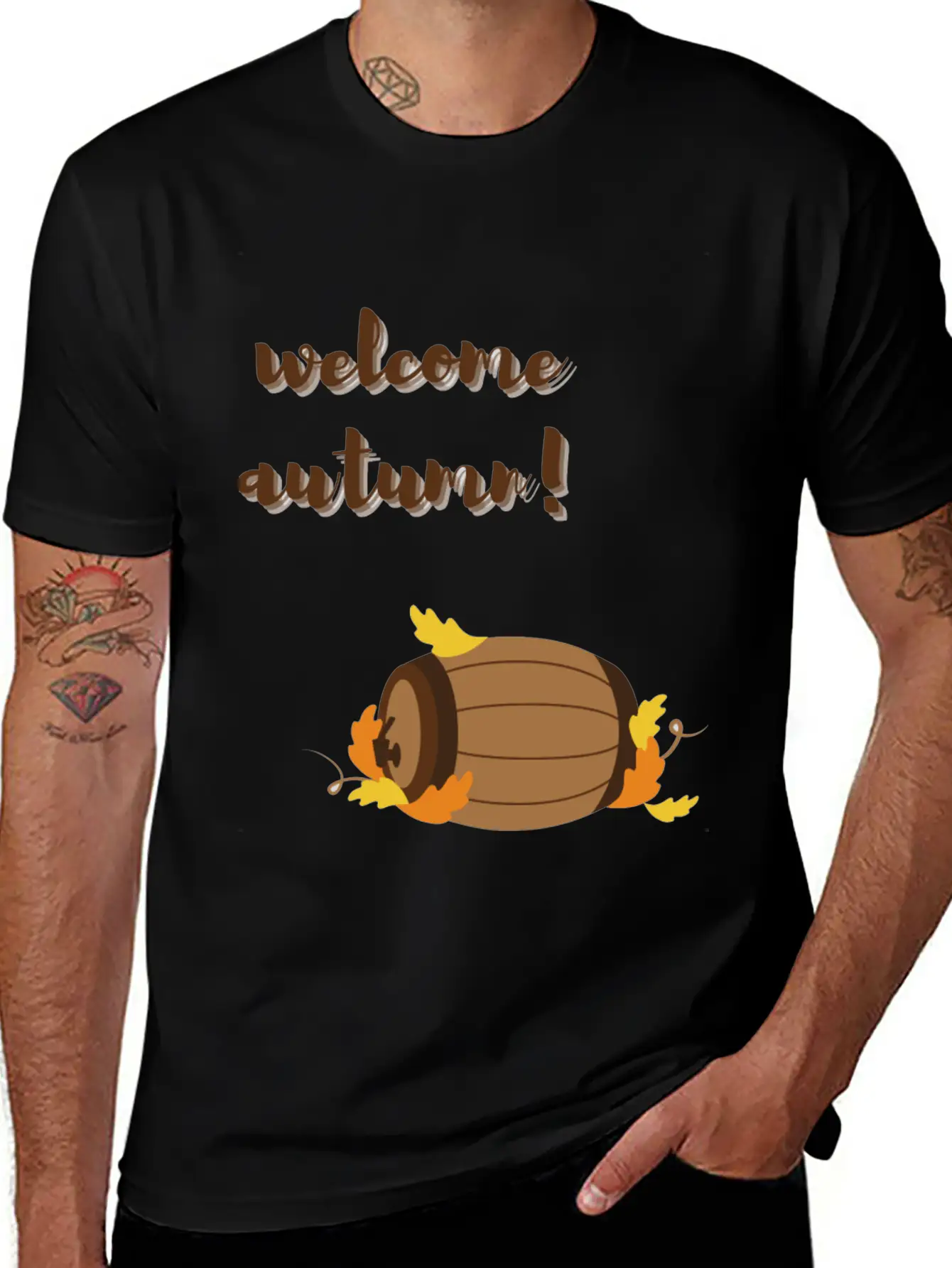 Welcome Autumn Breathable Graphic T-Shirt – Perfect For Casual Days