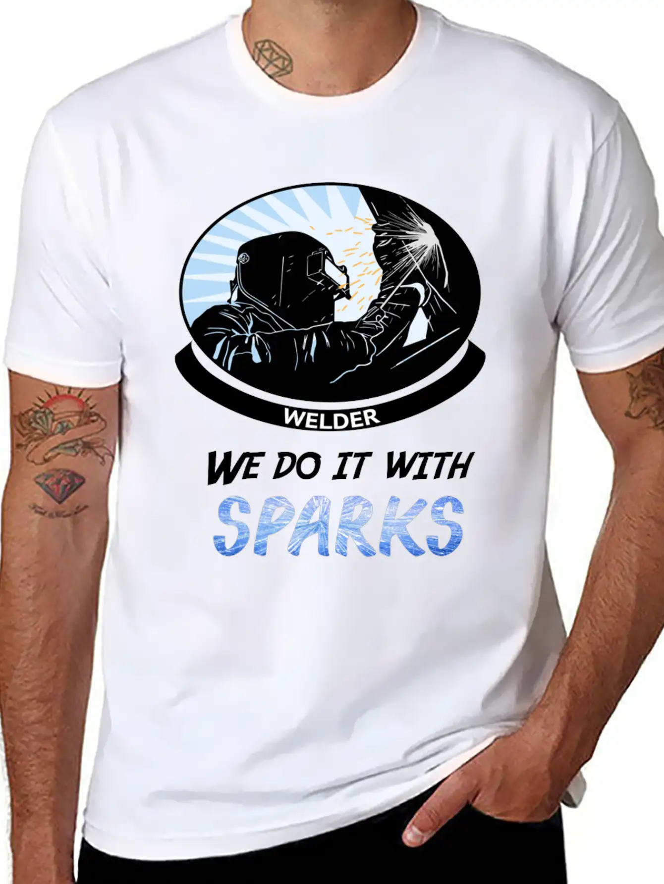 Welder, We Do It With SPARKS Stylish Everyday T-Shirt – Unisex Basic Cotton Tee