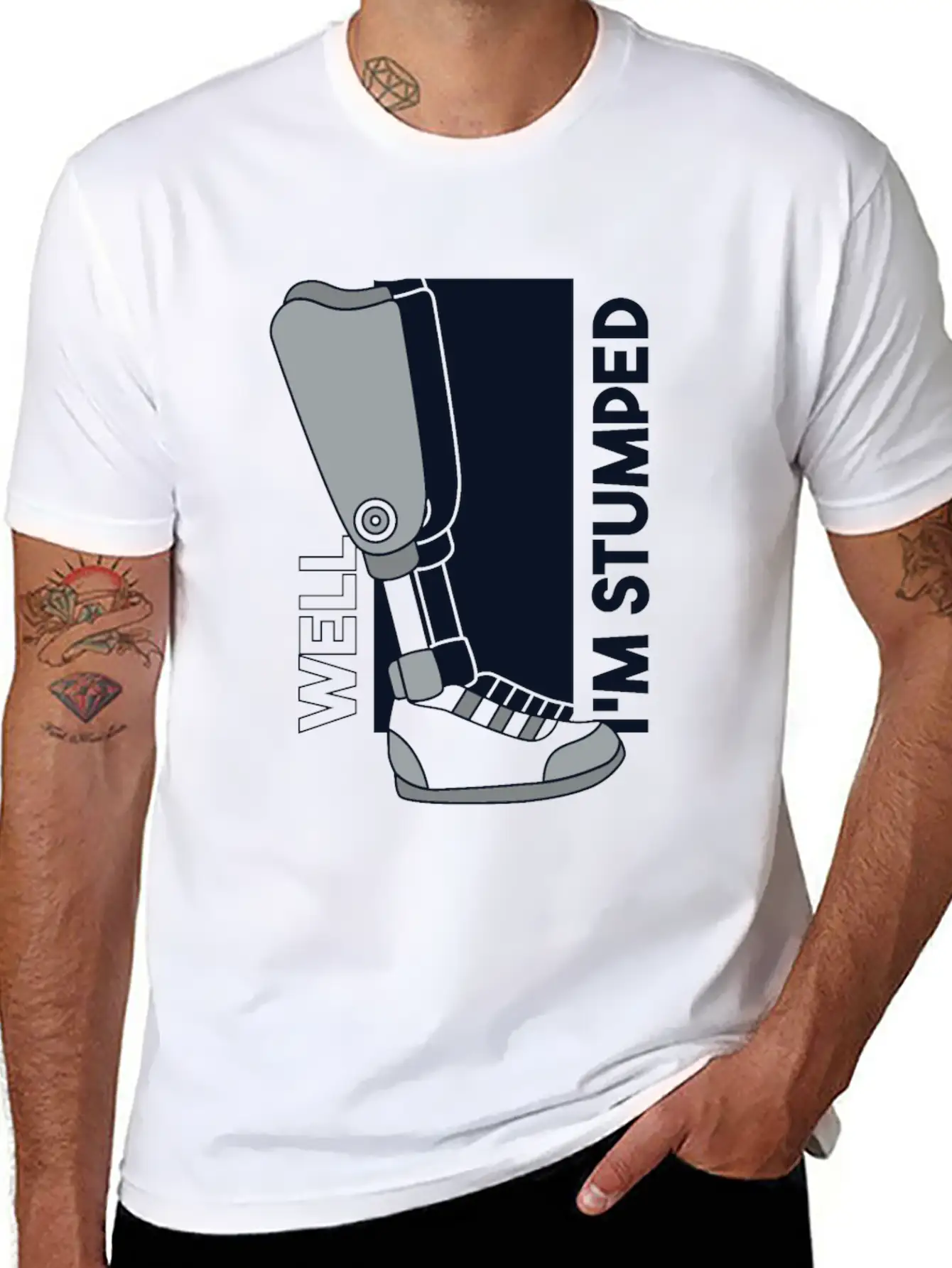 Well I'm Stumped Prosthesis Foot User Leg Relaxed Everyday Tee – Lightweight And Durable Cotton