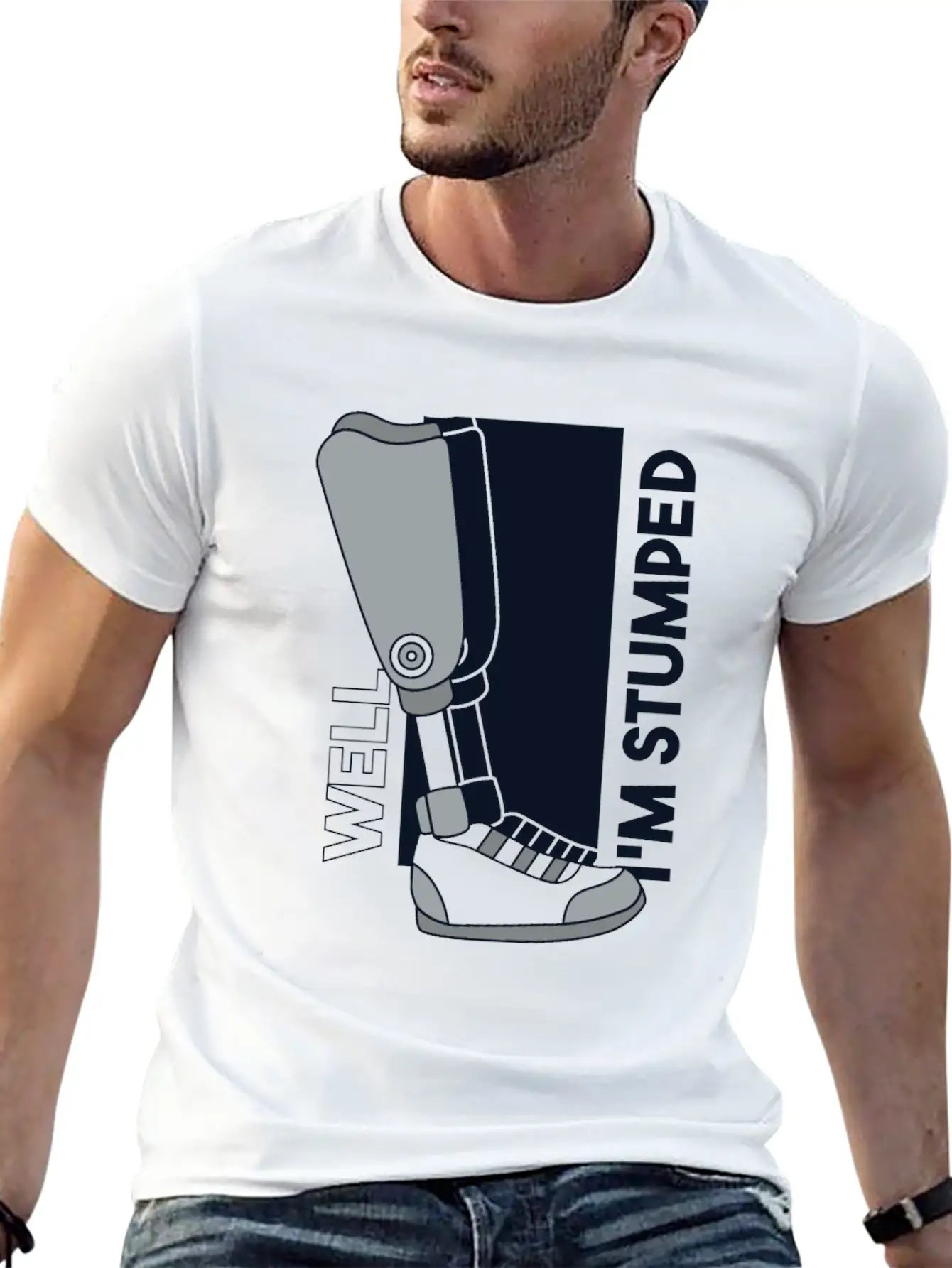 Well I'm Stumped Prosthesis Foot User Leg Relaxed Everyday Tee – Lightweight And Durable Cotton