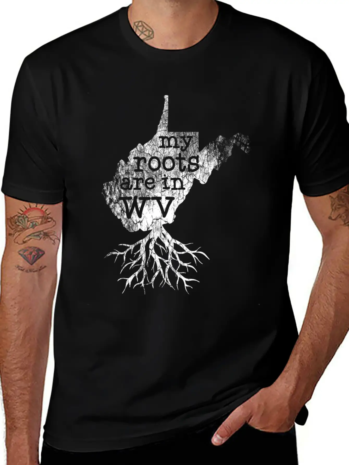 West Virginia Roots State Map Essential Cotton Tee For Daily Outfits – Unisex Style