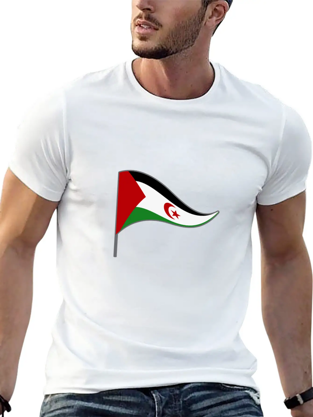 Western Sahara Flag Banner Flags Ensigns Africa Basic Graphic T-Shirt – Daily Comfort In Soft Cotton