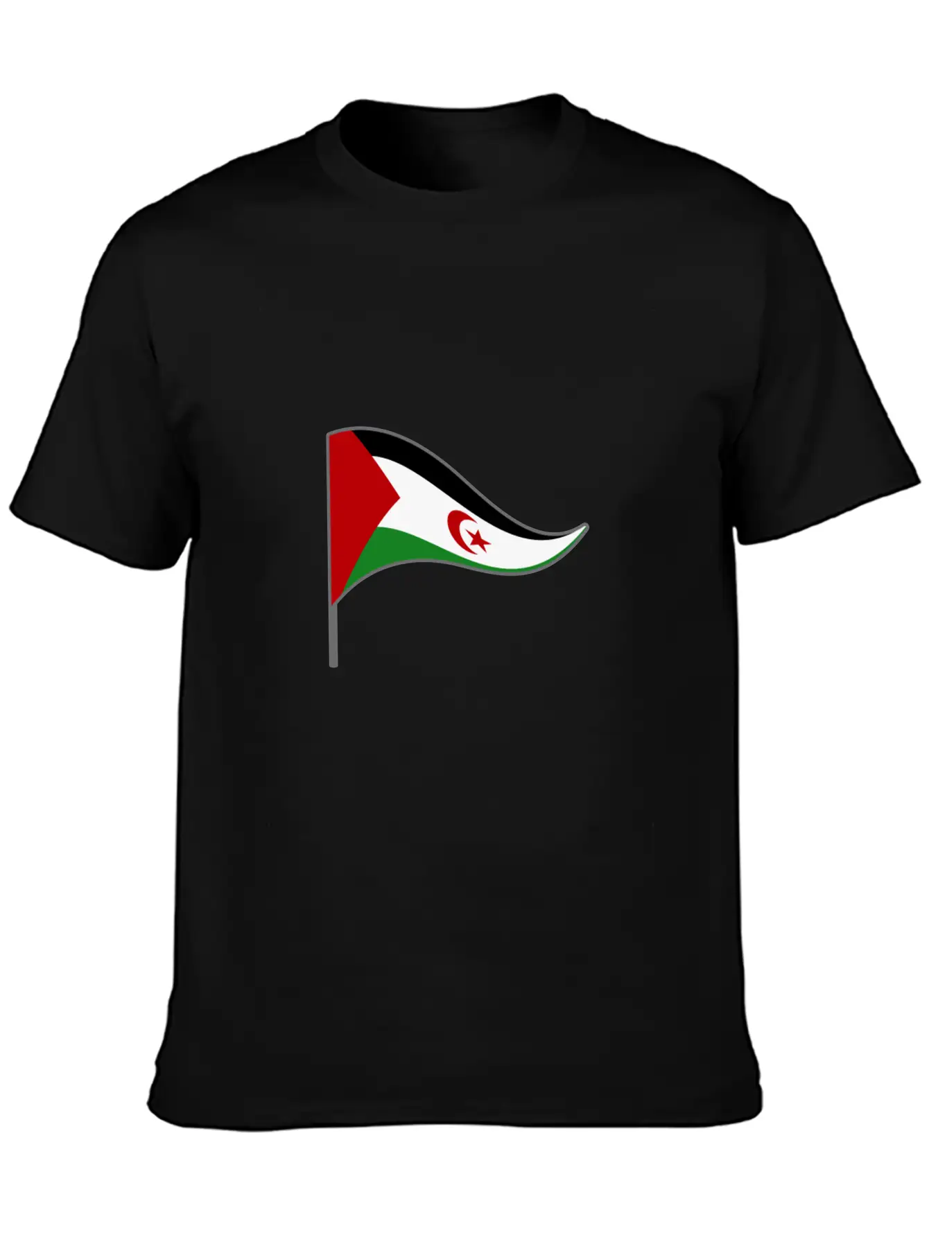 Western Sahara Flag Banner Flags Ensigns Africa Basic Graphic T-Shirt – Daily Comfort In Soft Cotton