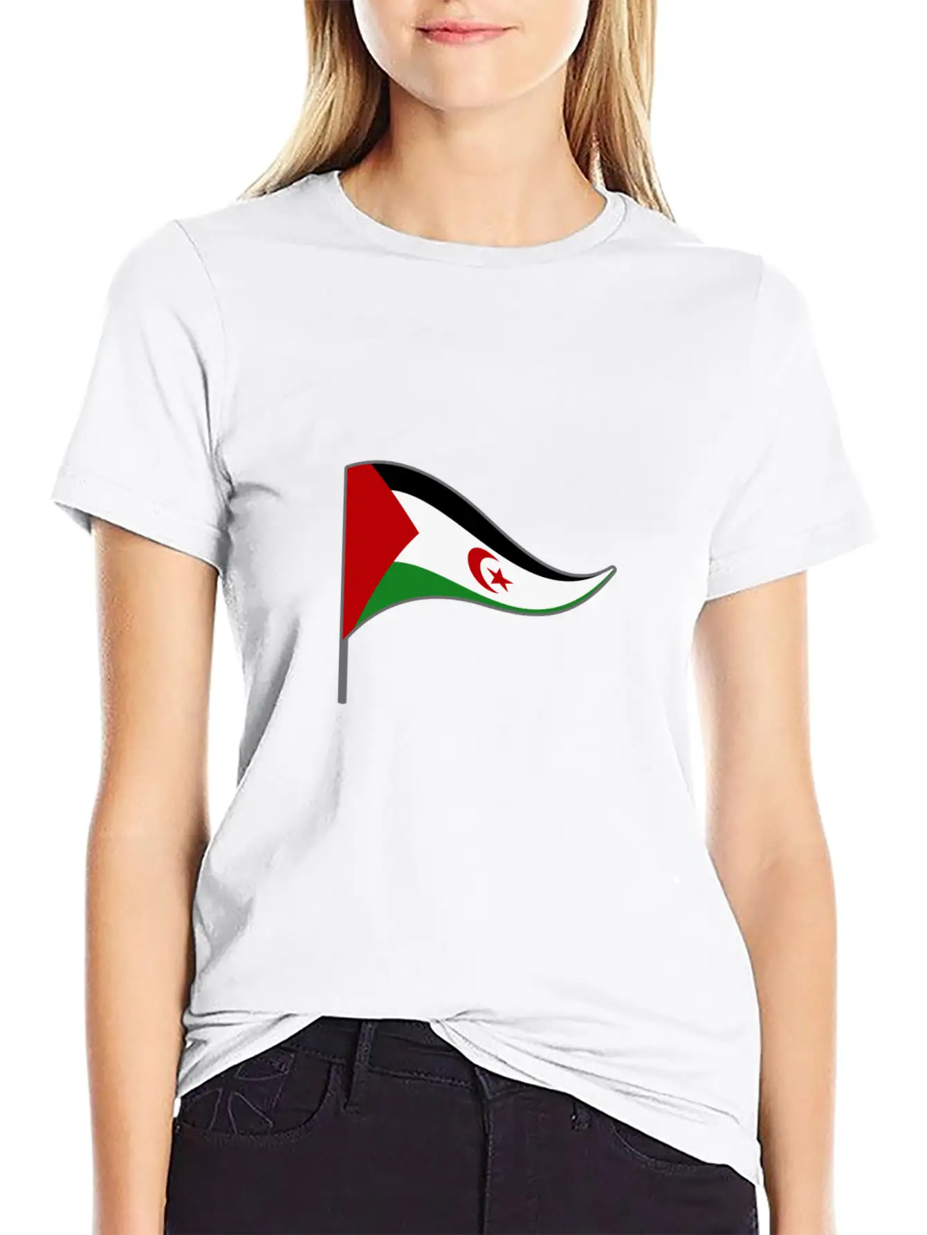 Western Sahara Flag Banner Flags Ensigns Africa Basic Graphic T-Shirt – Daily Comfort In Soft Cotton