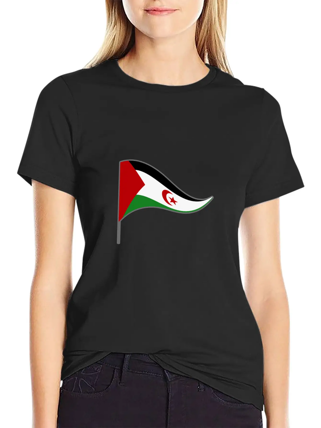 Western Sahara Flag Banner Flags Ensigns Africa Basic Graphic T-Shirt – Daily Comfort In Soft Cotton