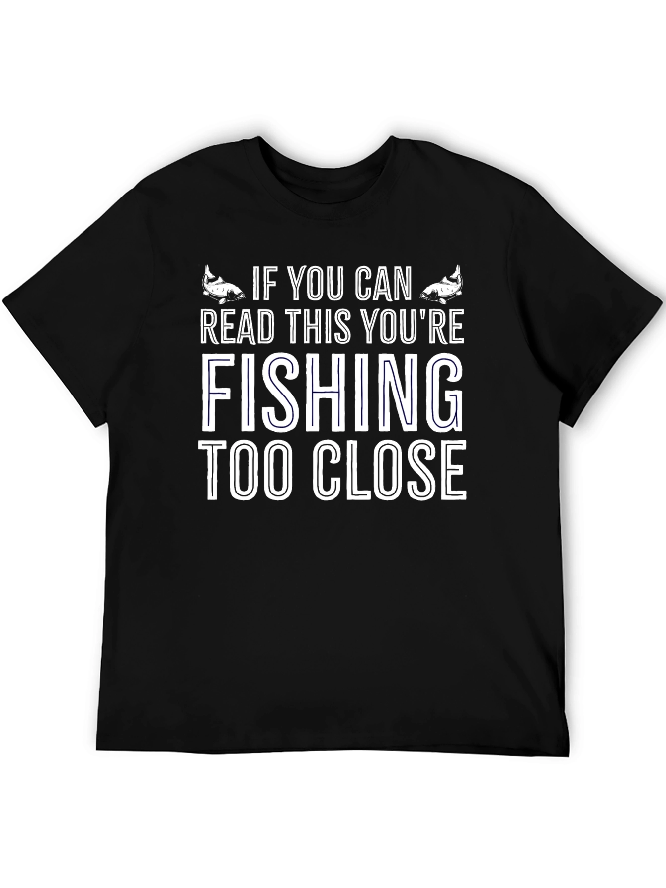 Fishing Too Close Graphic Tee - Black