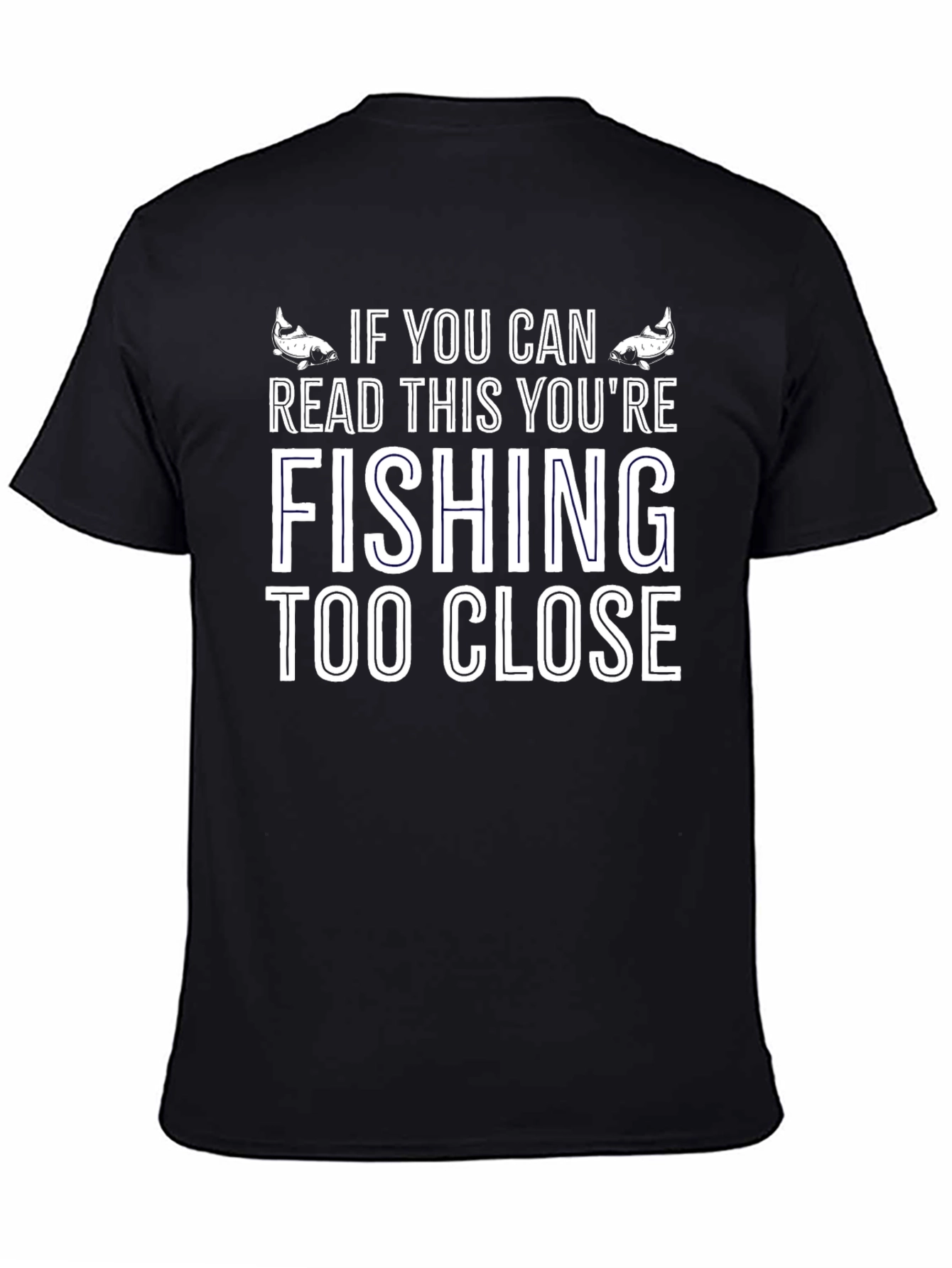 Fishing Too Close Graphic Tee - Black