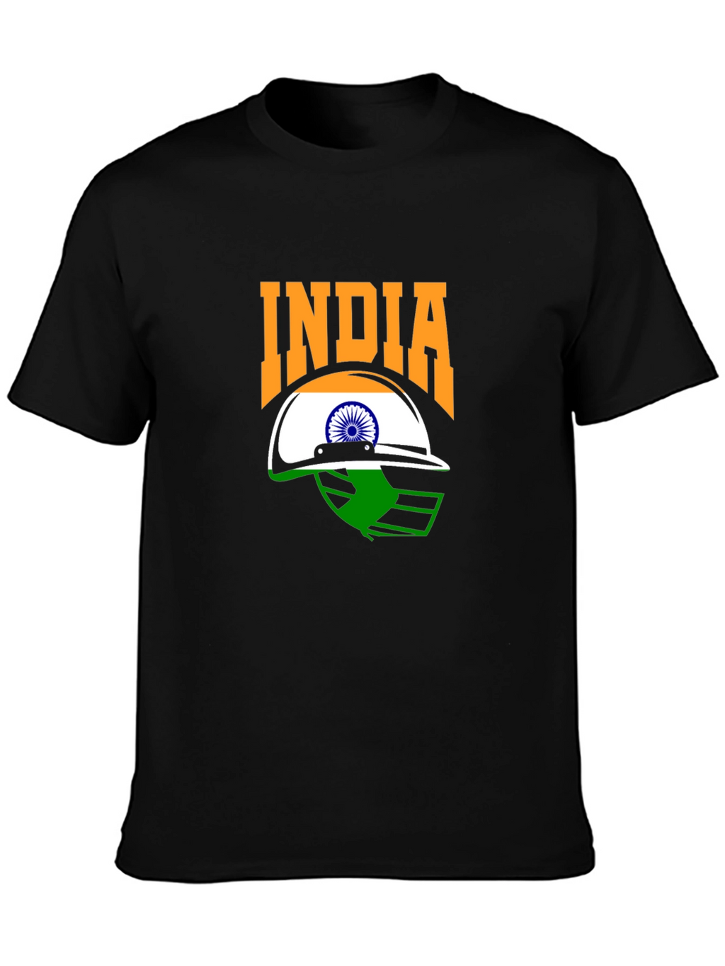 India Cricket Fan T-Shirt - Black Graphic Tee