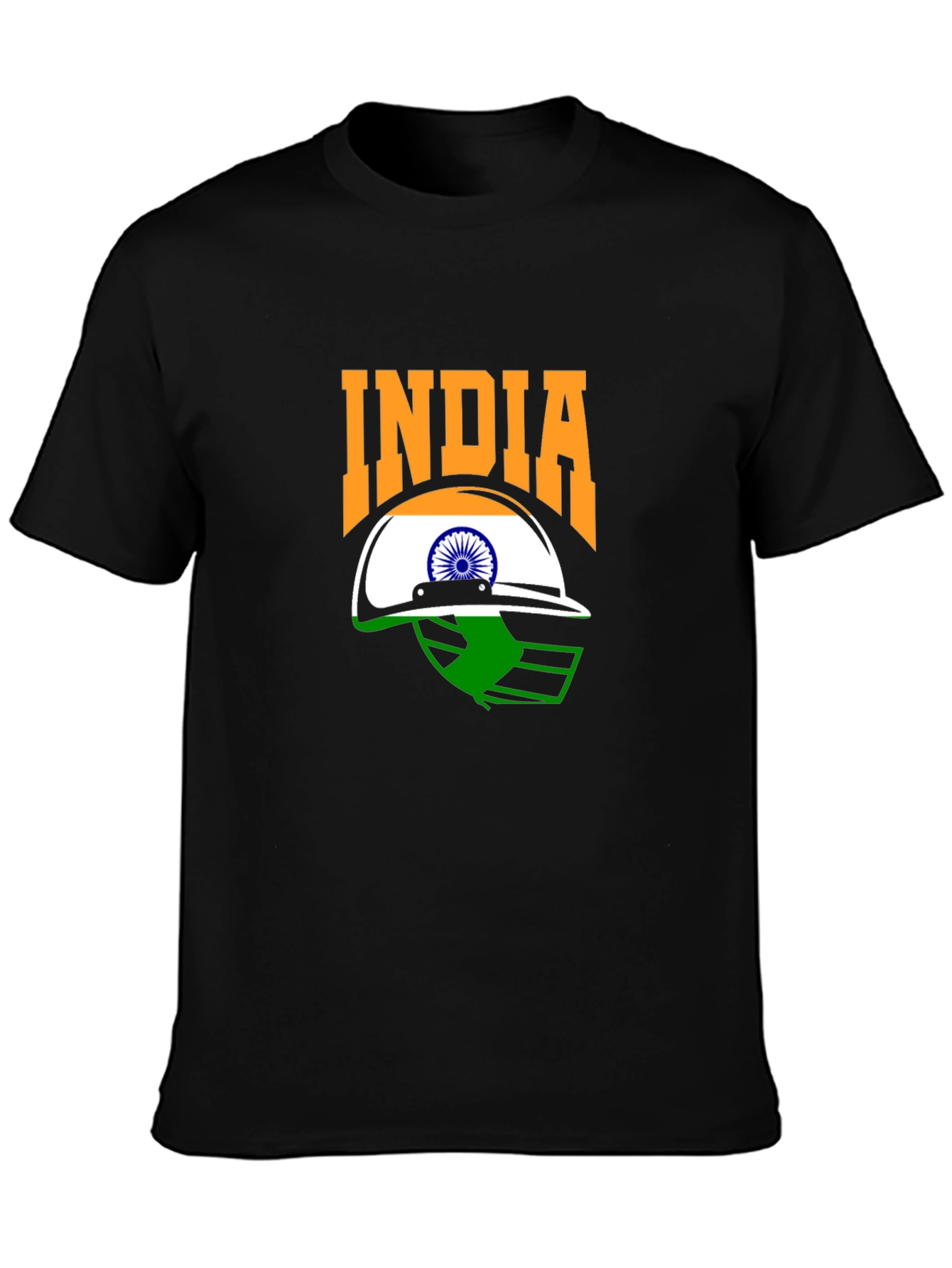 India Cricket Fan T-Shirt - Black Graphic Tee