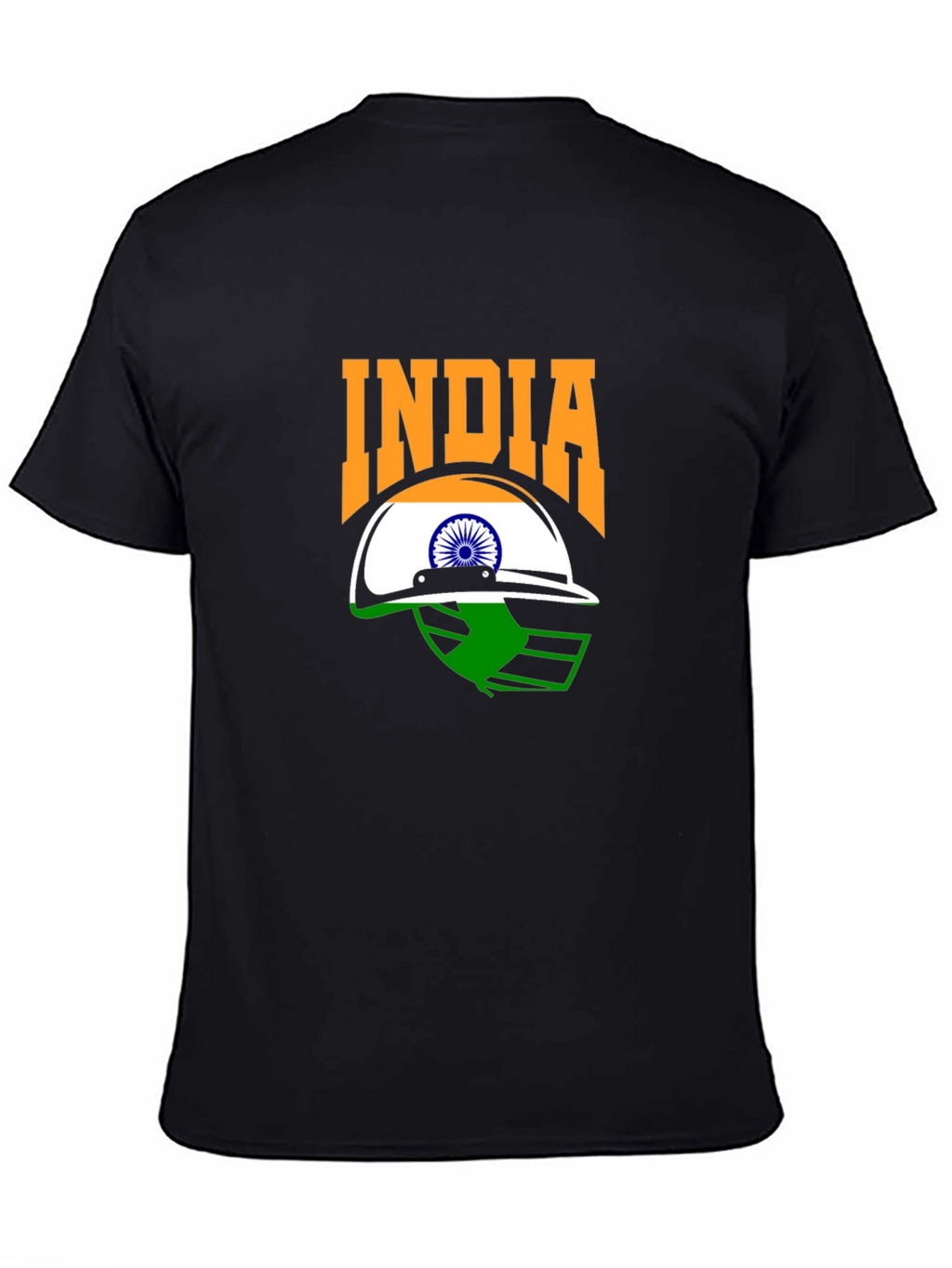 India Cricket Fan T-Shirt - Black Graphic Tee