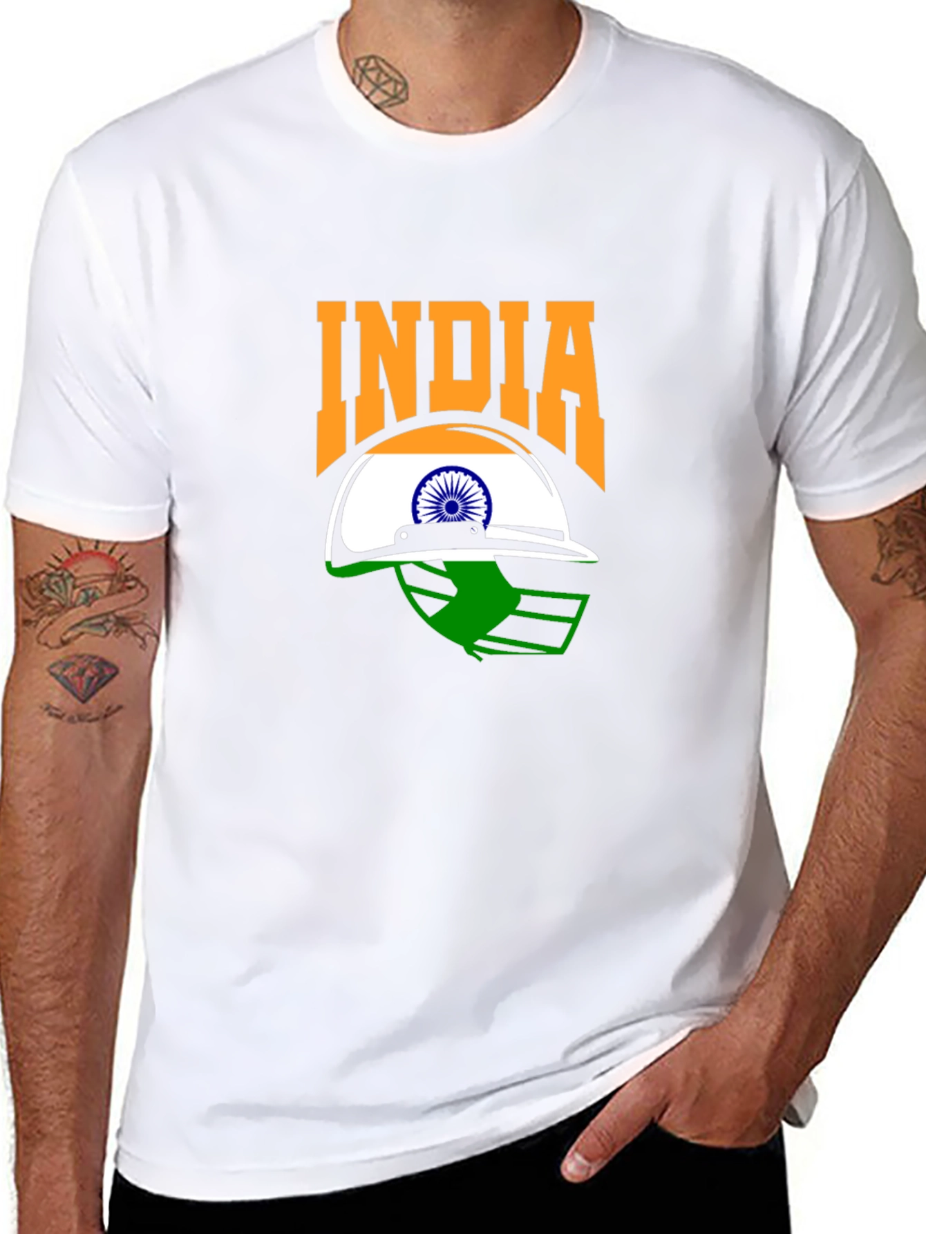 India Cricket Fan T-Shirt - Black Graphic Tee