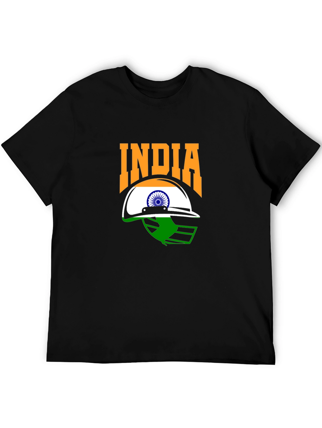 India Cricket Fan T-Shirt - Black Graphic Tee