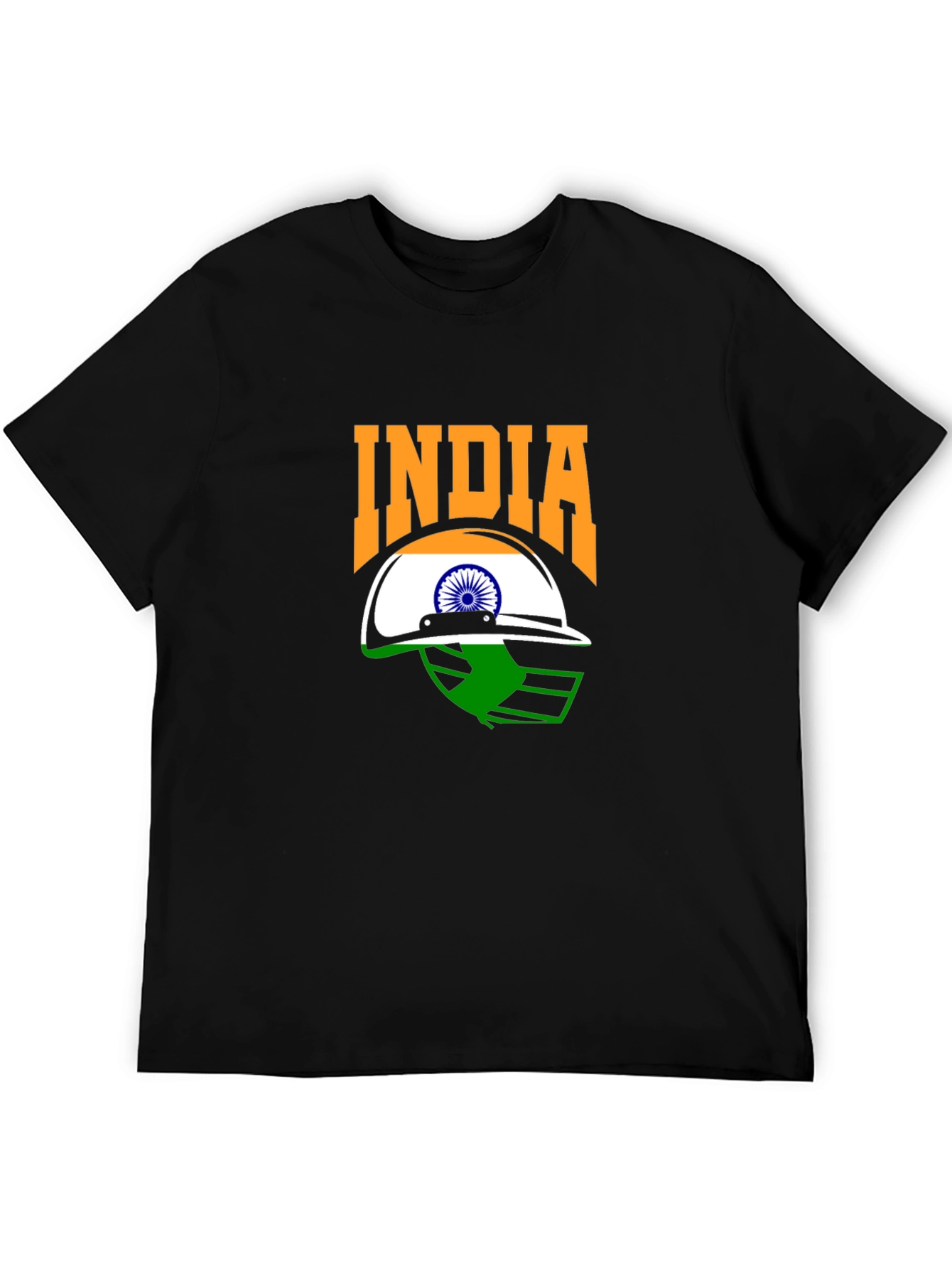 India Cricket Fan T-Shirt - Black Graphic Tee