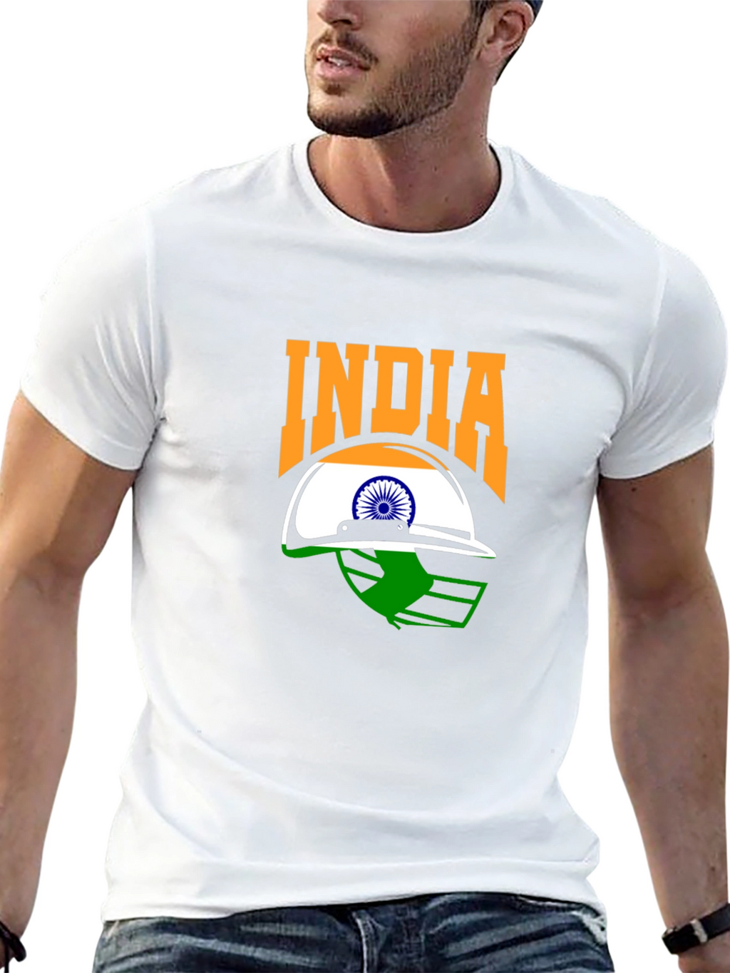 India Cricket Fan T-Shirt - Black Graphic Tee