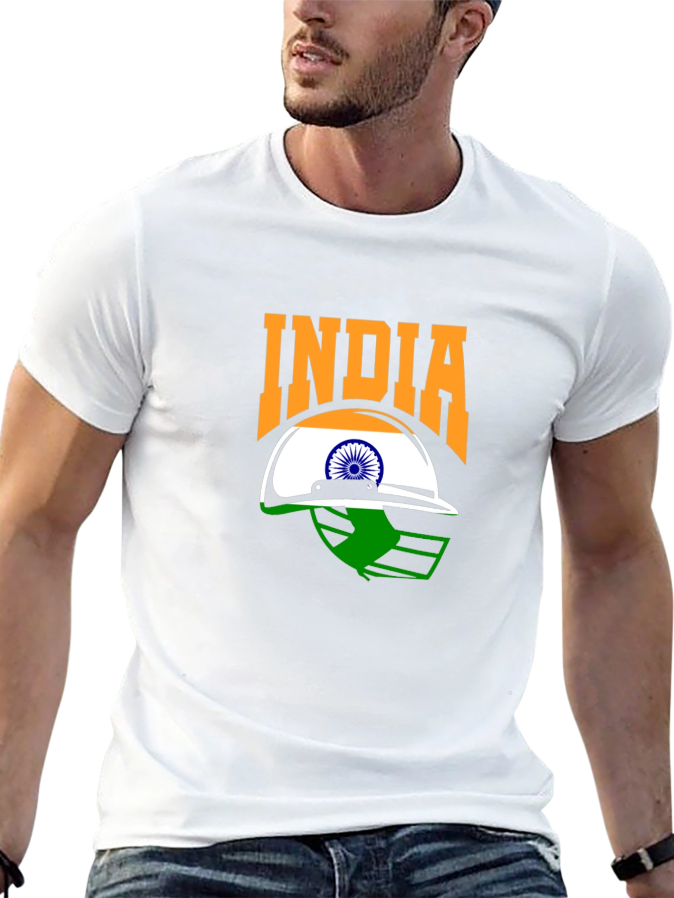 India Cricket Fan T-Shirt - Black Graphic Tee