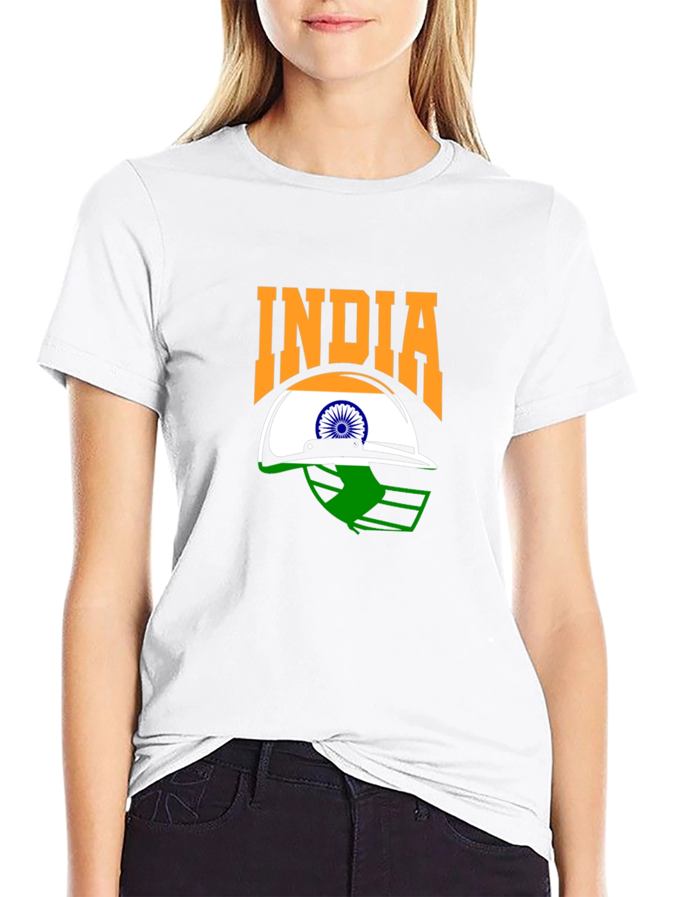 India Cricket Fan T-Shirt - Black Graphic Tee