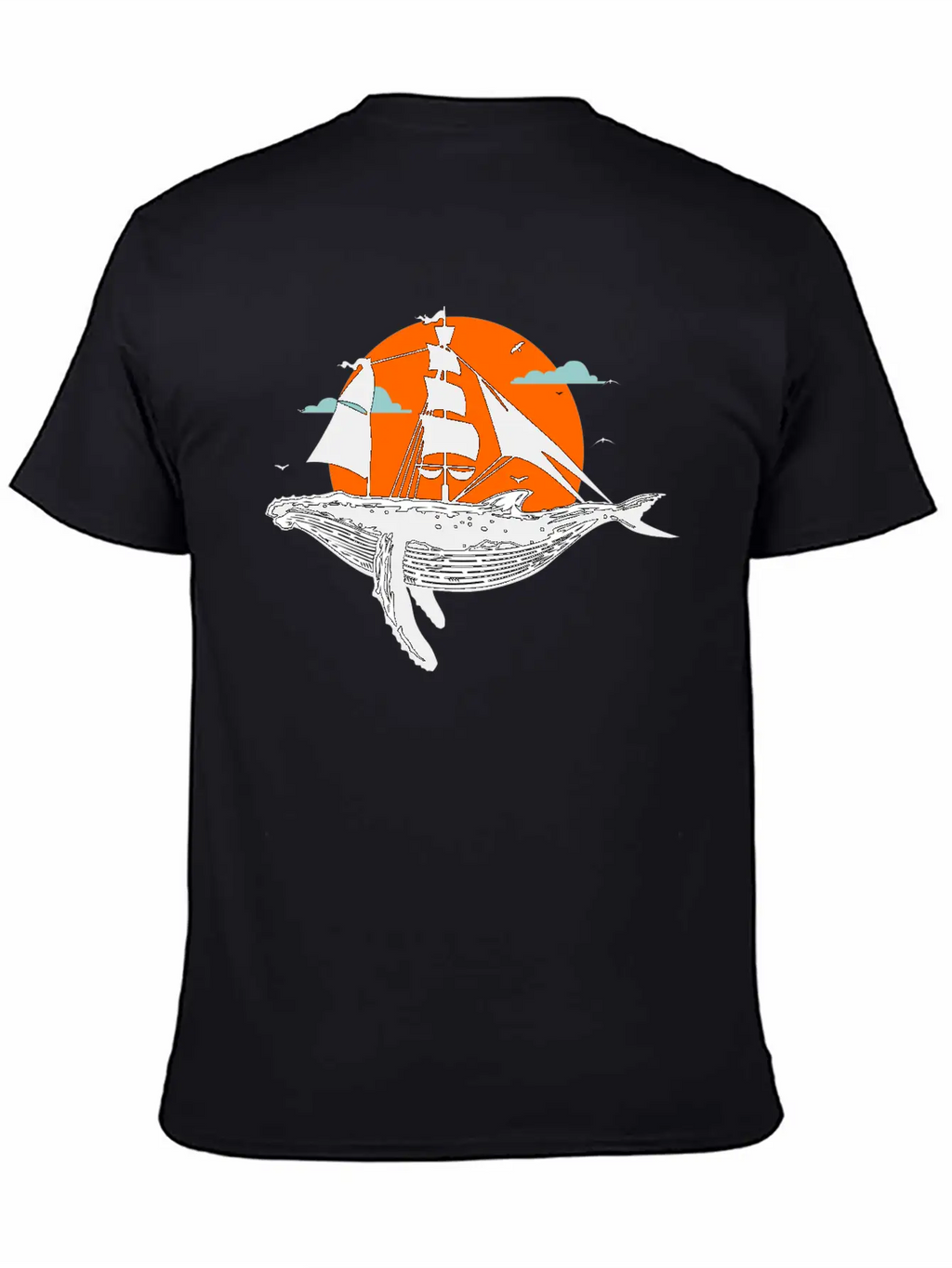 Whale Art Ship Breathable Soft Cotton T-Shirt – Timeless Casual Look