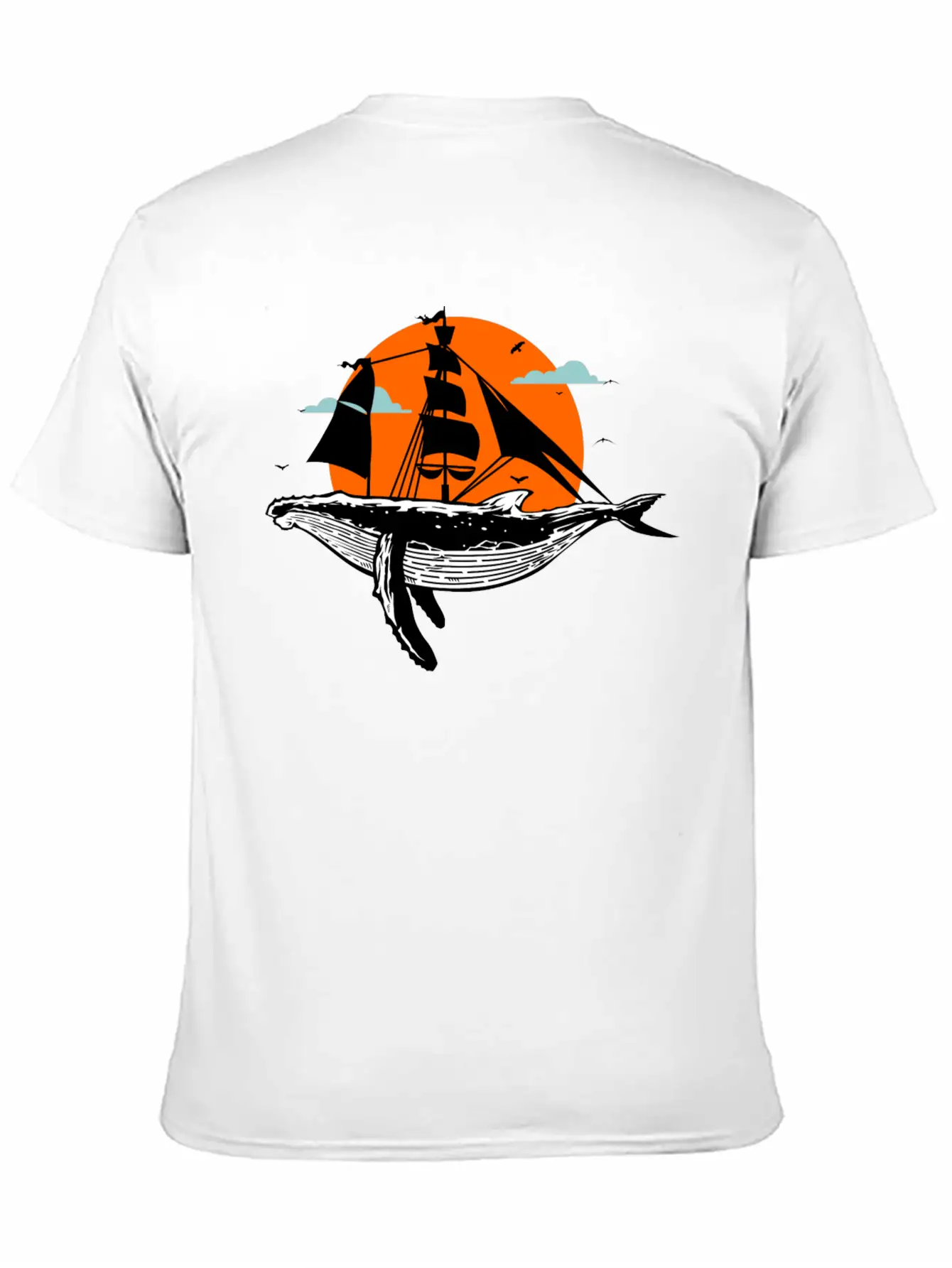 Whale Art Ship Breathable Soft Cotton T-Shirt – Timeless Casual Look