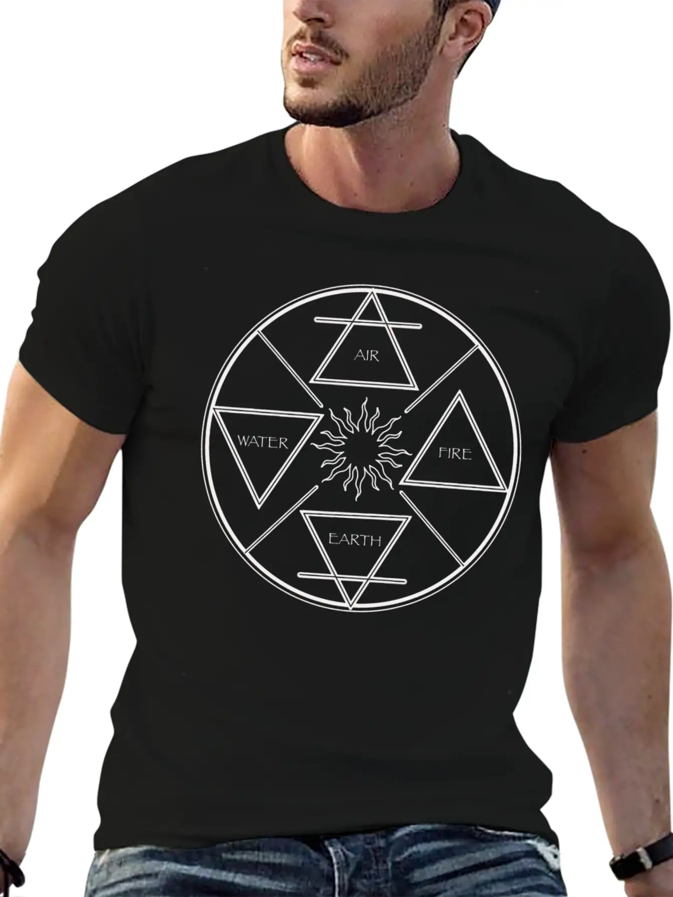 Wheel Of The Four Elements With Sun In The Centre Timeless Short Sleeve Tee – Comfy And Minimalist Design