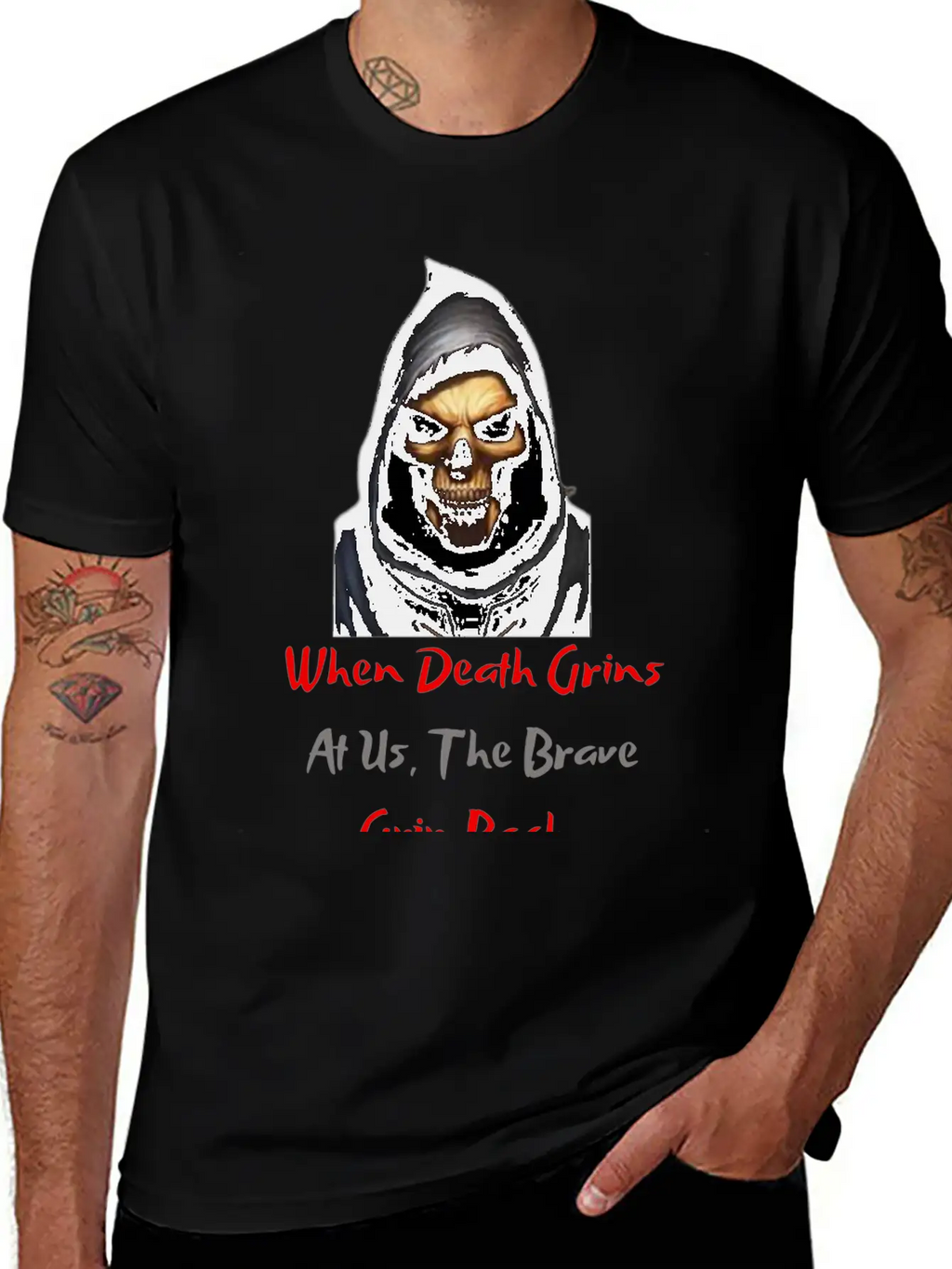 When Death Grins At Us The Brave Grin Back Timeless Short Sleeve Tee – Comfy And Minimalist Design