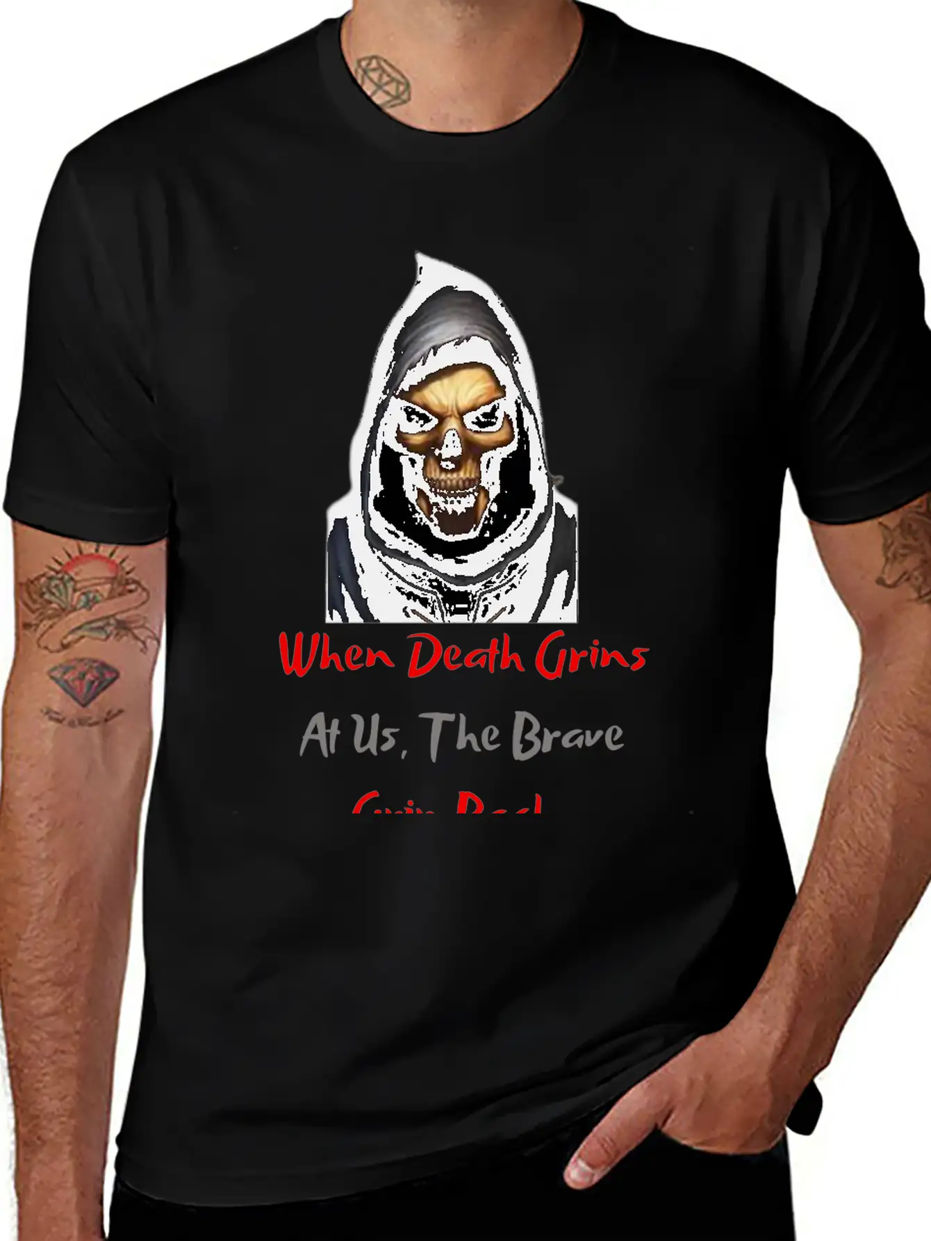 When Death Grins At Us The Brave Grin Back Timeless Short Sleeve Tee – Comfy And Minimalist Design